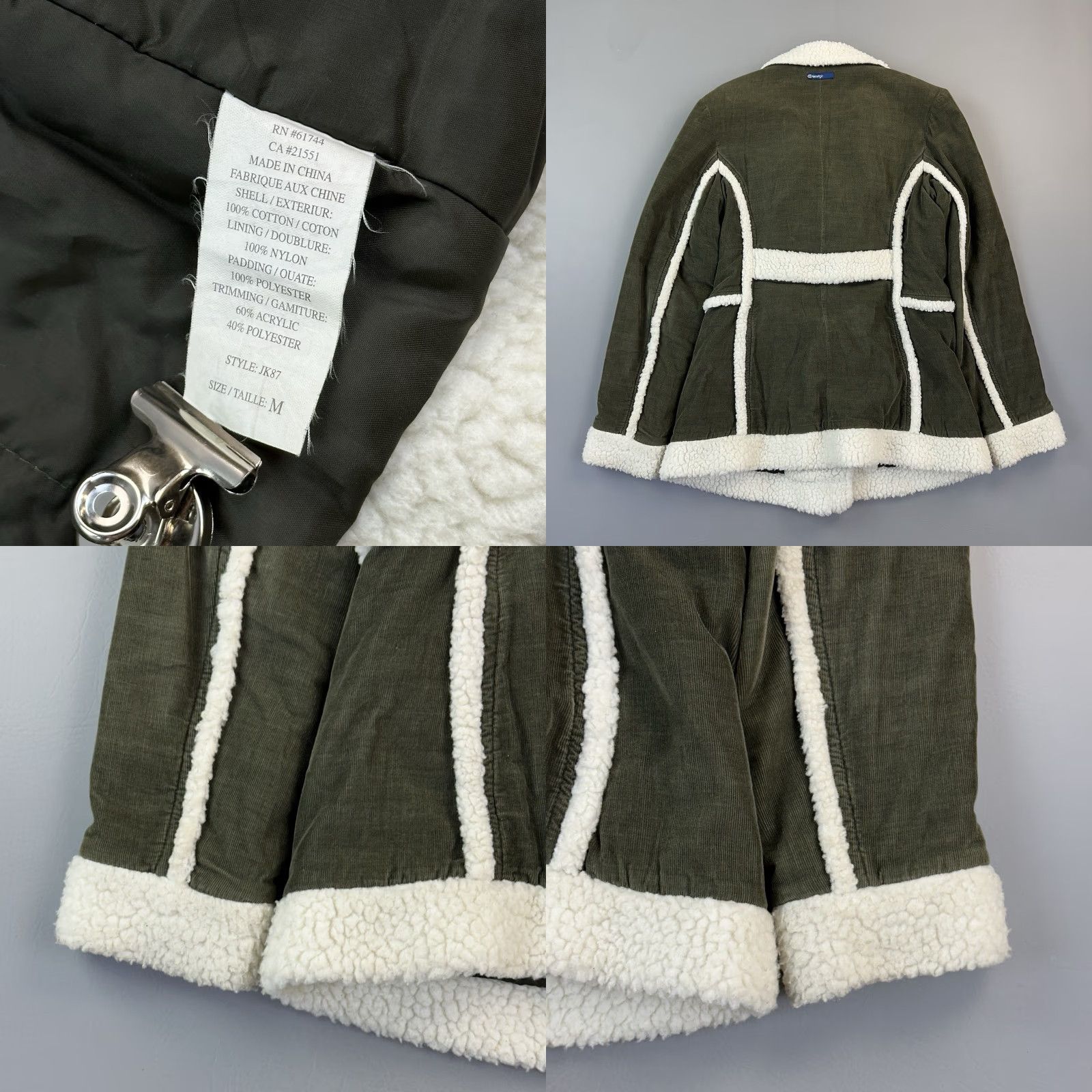 Rip Curl VINTAGE Rip Curl Jacket Womens Medium Green Corduroy Sherpa Lined Outdoor Y2K Size M / US 6-8 / IT 42-44 - 8 Thumbnail