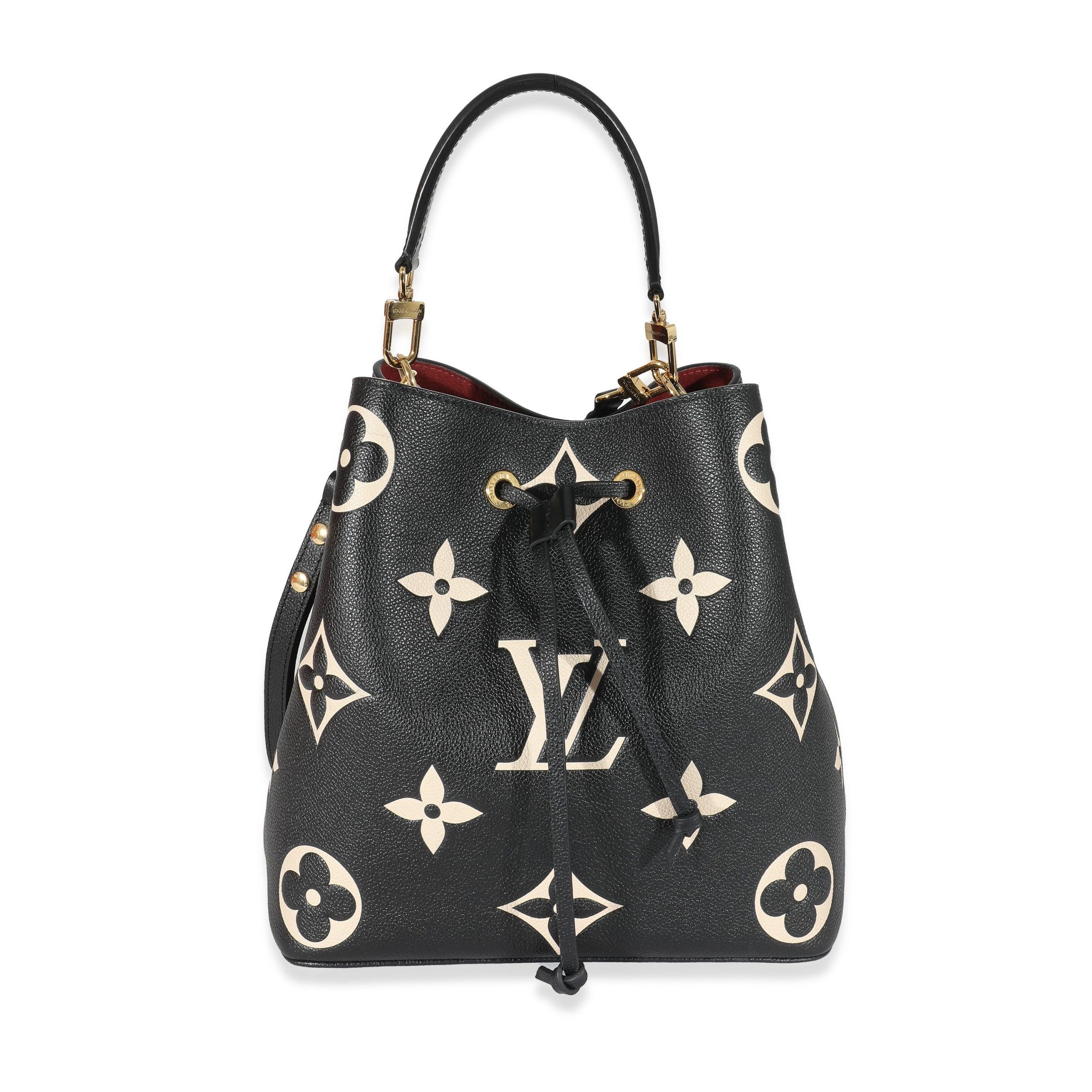 Image of Louis Vuitton Black Beige Monogram Empreinte Néonoé Mm, Women's