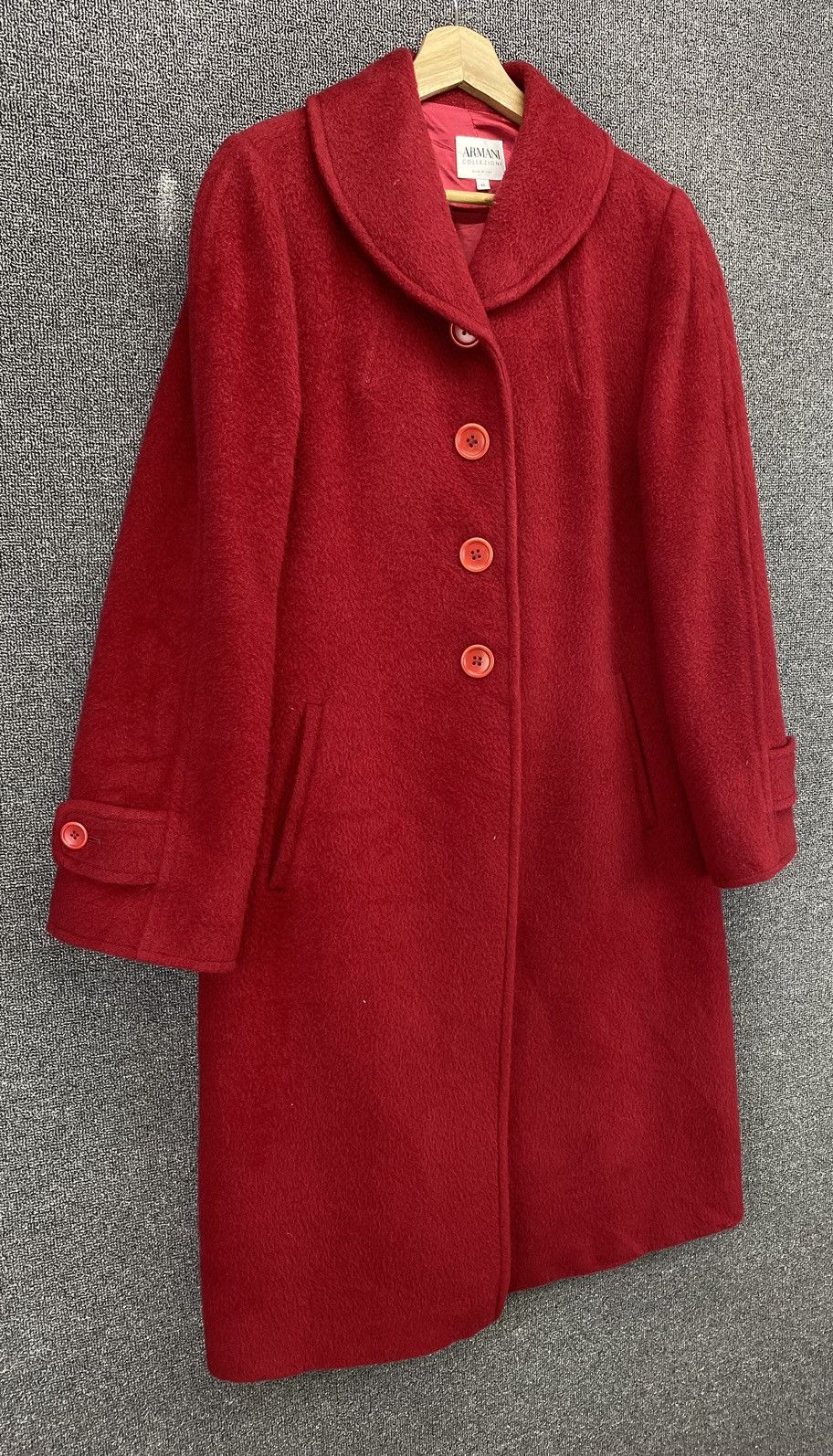 Vintage Armani Collezioni Italian Wool Coat Long Jacket