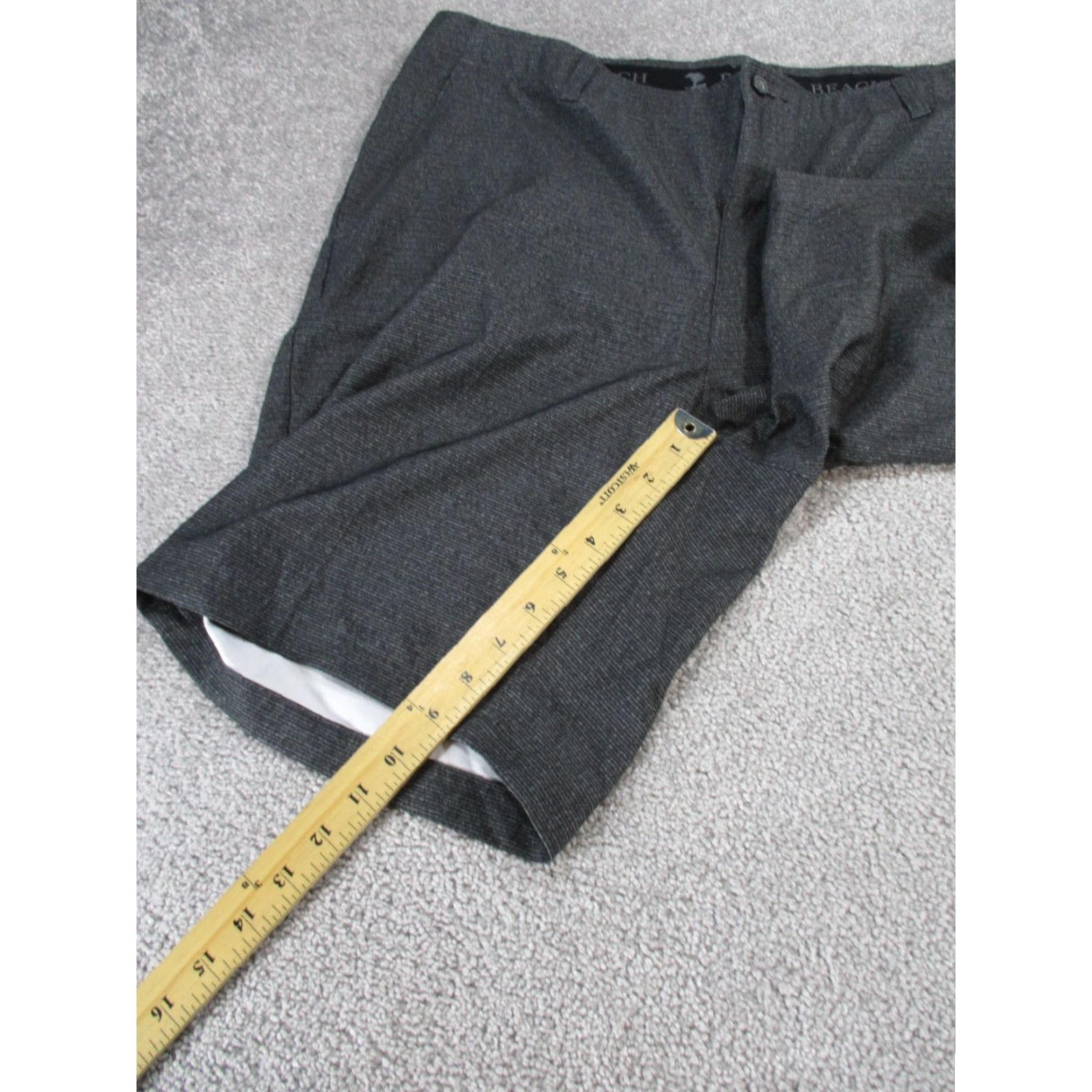 Vintage Pebble Beach Mens 40 Gray Performance Chino Shorts Beach Outdoor Casual Travel Workwear Polyester Spandex Size US 40 / EU 56 - 3 Thumbnail