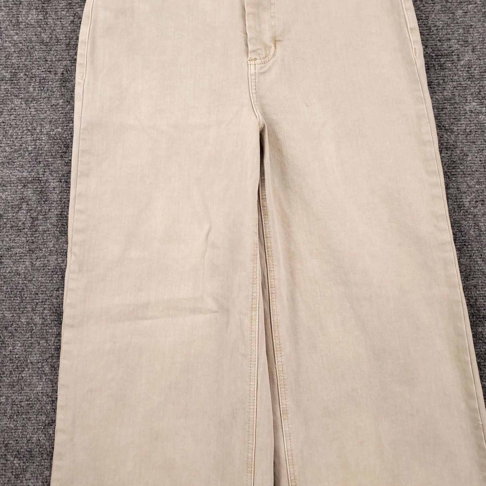 Vintage Oat Beige Wide-Leg High Rise Pants Womens 6 28 Flat Front Zip Fly Cotton Blend Spandex Size 28" / US 6 / IT 42 - 5 Thumbnail