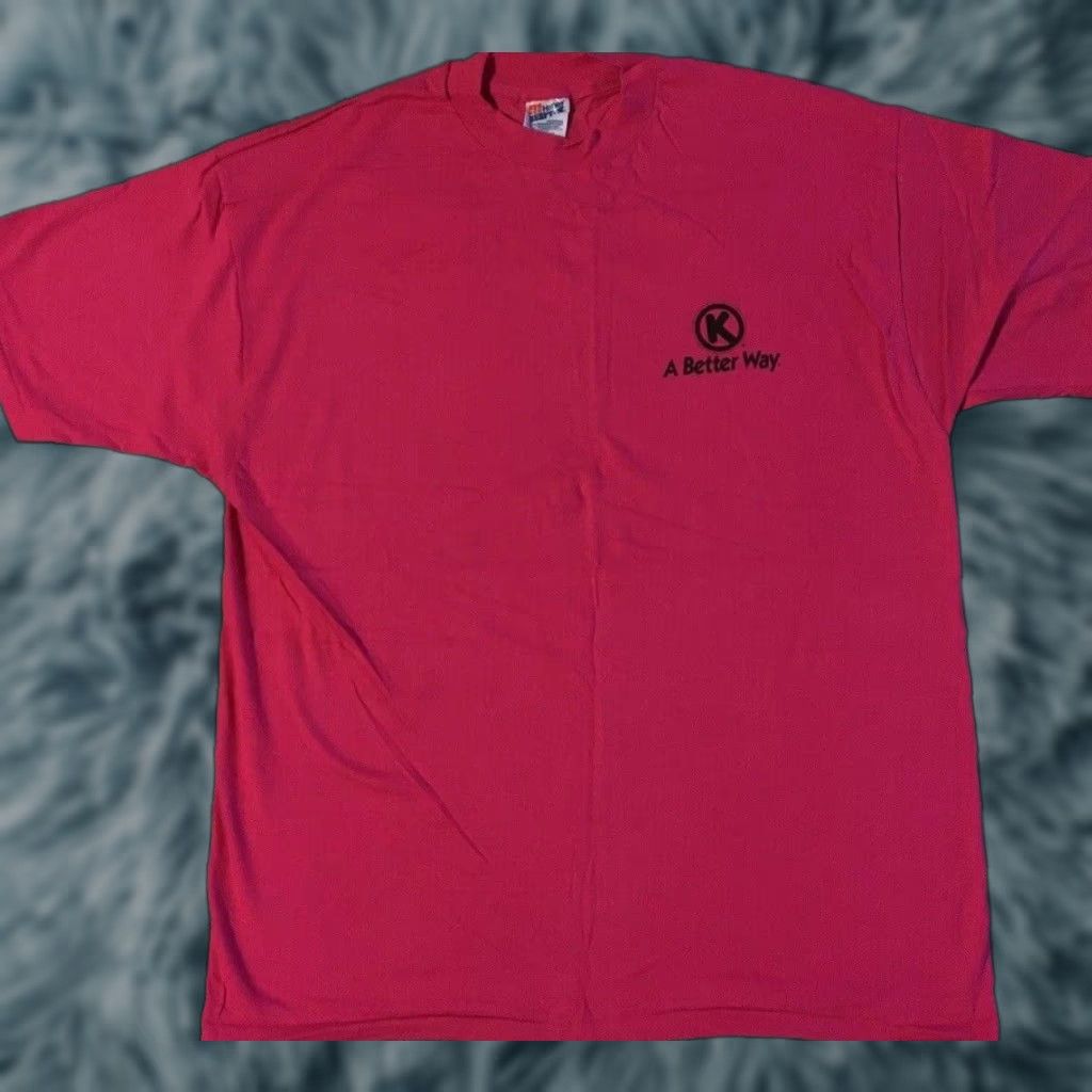 GAS VINTAGE 90s Circle K Promo Shirt XL USA Pink T-Shirt Men Short Sleeve Size US XL / EU 56 / 4 - 1 Thumbnail
