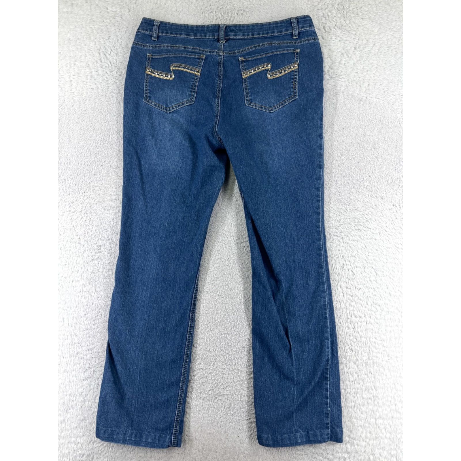 Vintage Glitterscape Jeans Womens 14 Blue Denim Bootcut Costton Blend Mid Rise Size 36" / US 14 / IT 50 - 2 Thumbnail