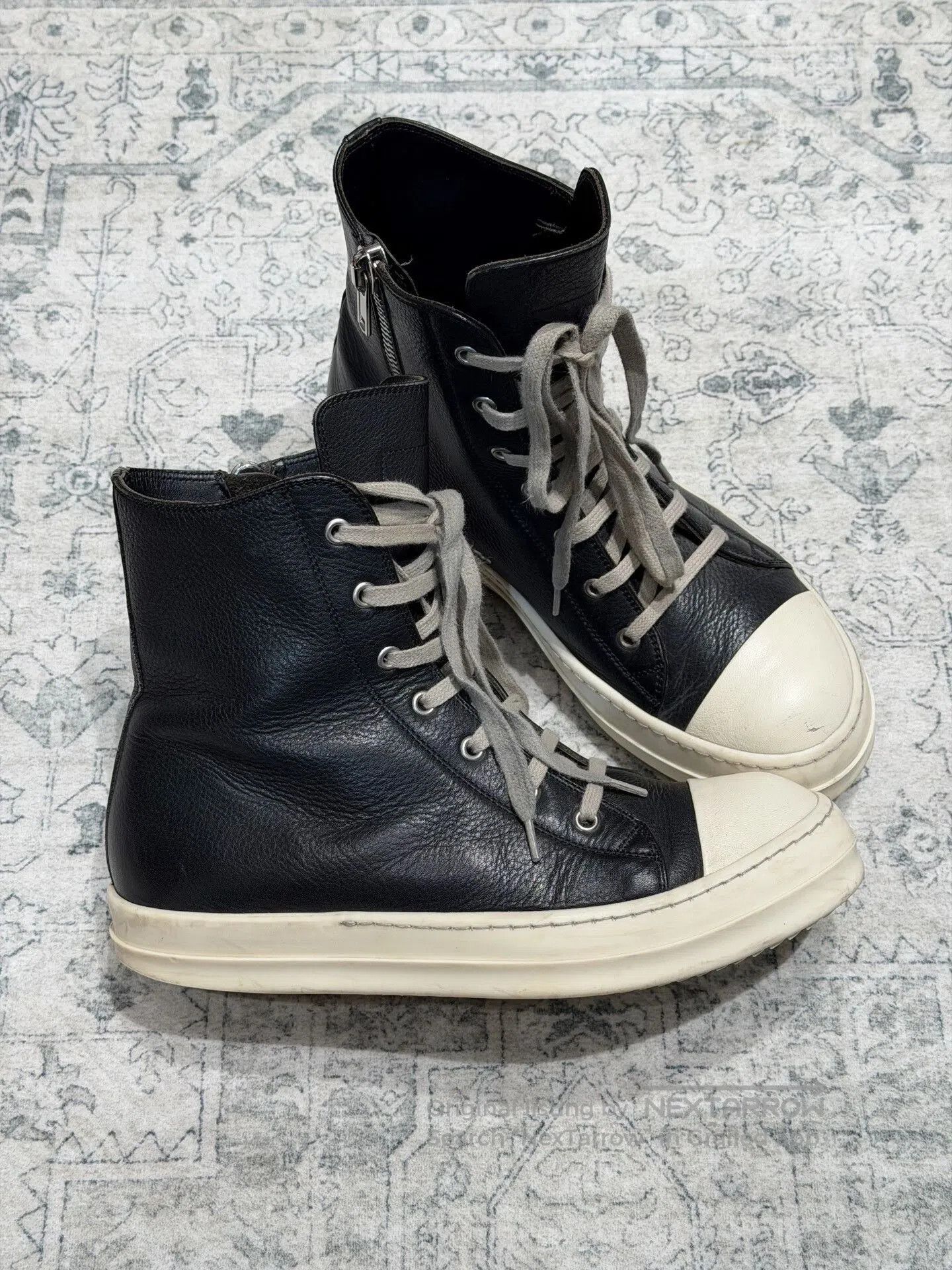 Rick Owens Rick Owens High-Top Leather Sneakers. Size US 8 / EU 41 - 3 Thumbnail