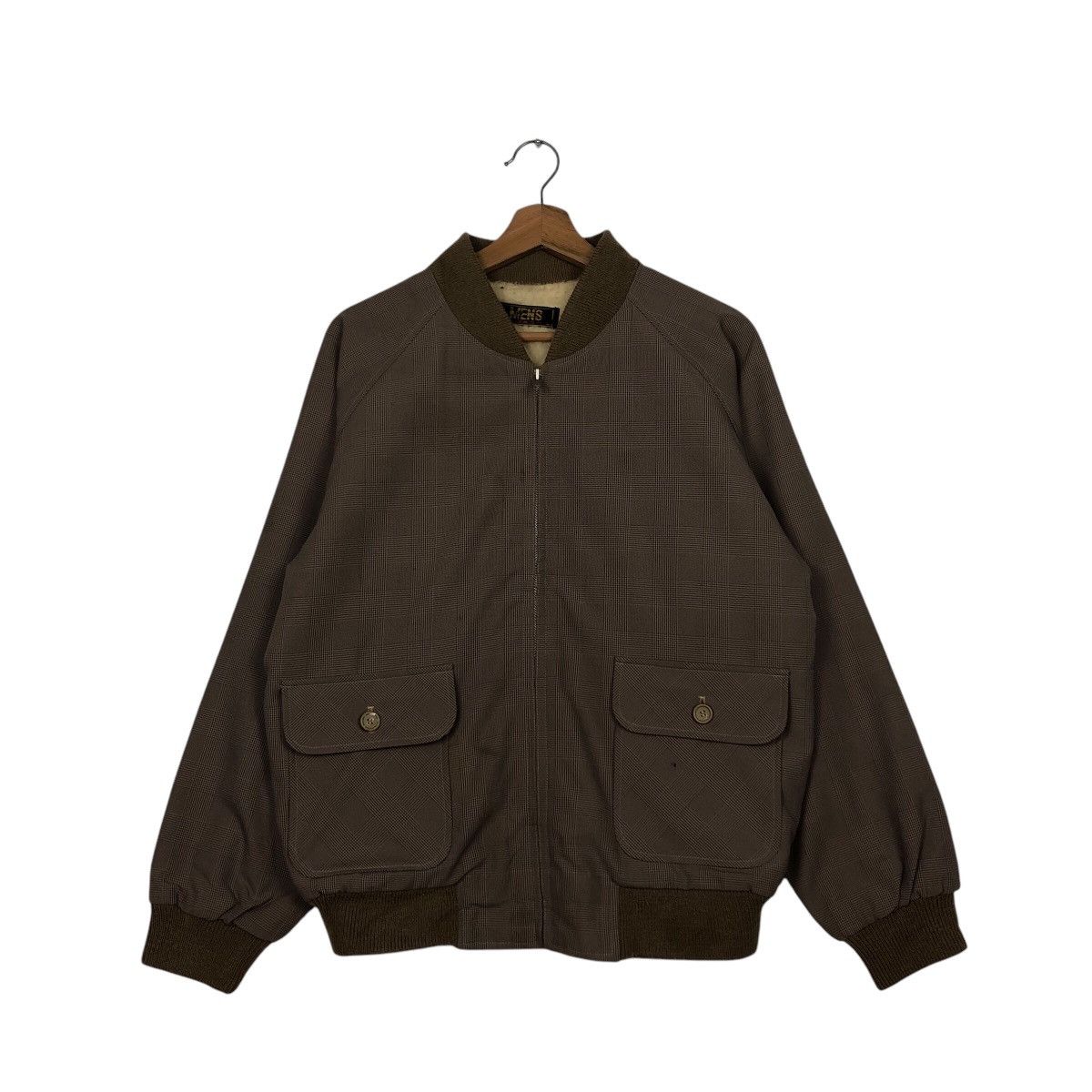 Issey Miyake 📌Vintage Bomber Jacket Jac Blanket Check Tartan Size US L / EU 52-54 / 3 - 2 Thumbnail