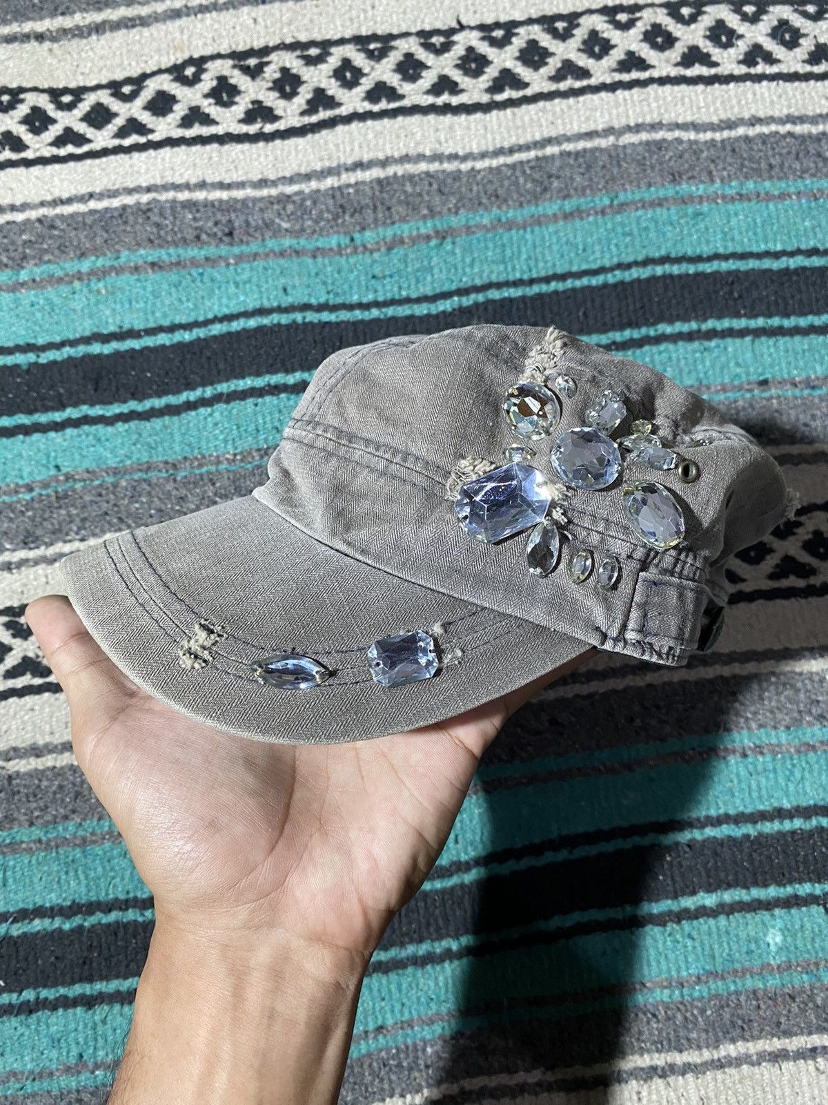 If Six Was Nine × Japanese Brand × Le Grande Bleu (L.G.B.) Y2K Unknown Studded Emerald Adventure Cadet Cap Size ONE SIZE - 1 Thumbnail