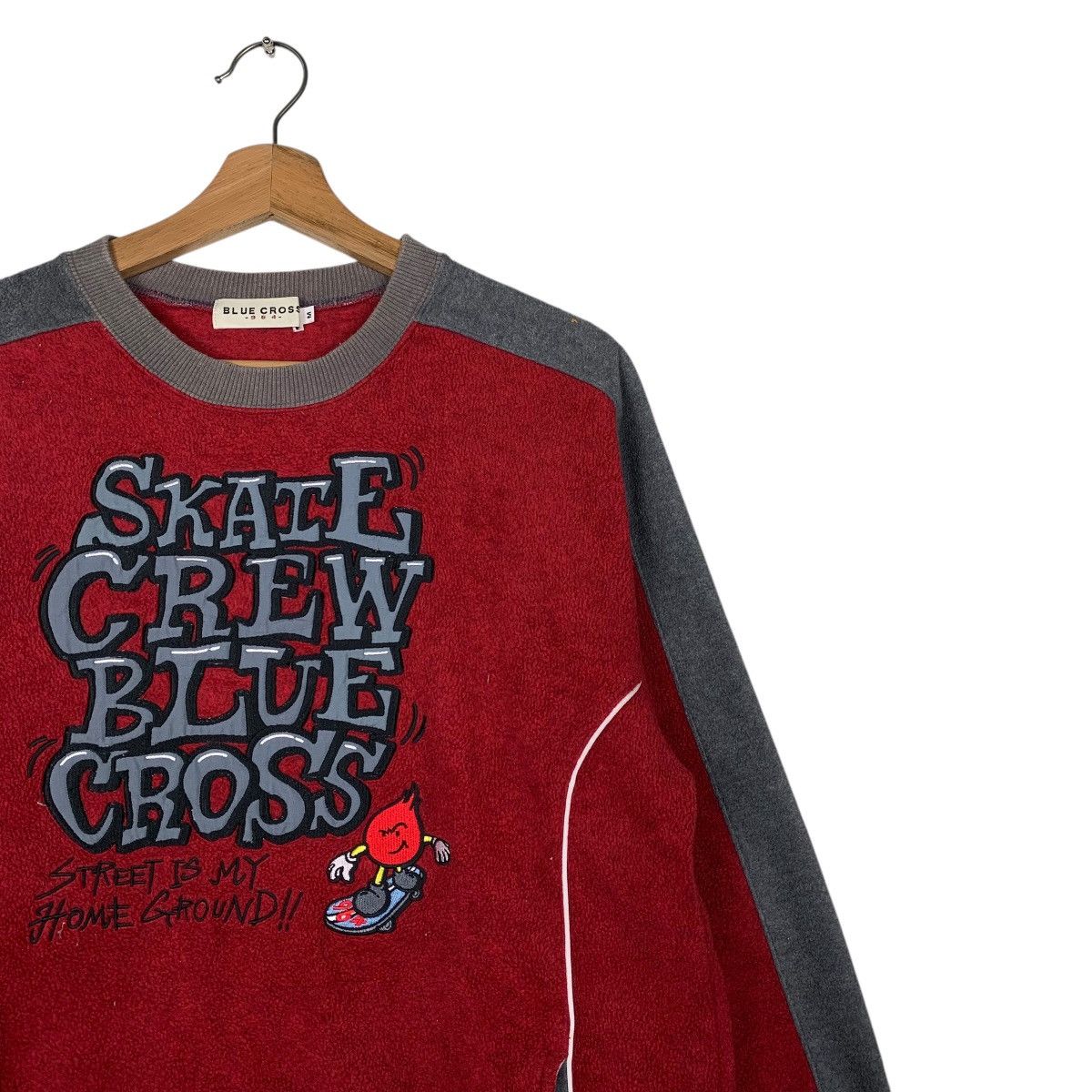 Japanese Brand Skate Crew Blue Cross Sweatshirt Size US M / EU 48-50 / 2 - 5 Thumbnail