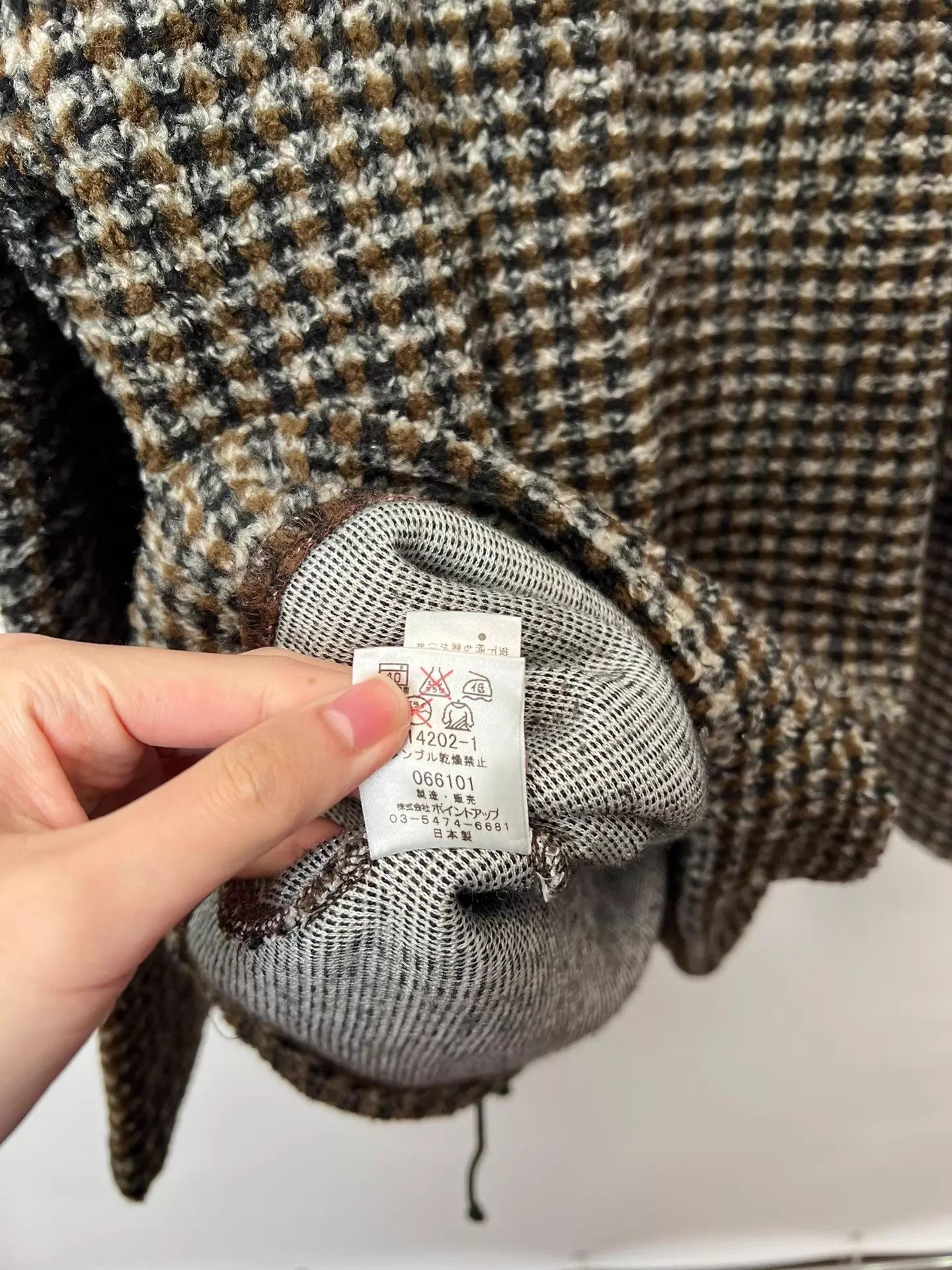 Issey Miyake Issey Miyake Windowpane Fleece Drawstring Collar Jacket Size M / US 6-8 / IT 42-44 - 7 Thumbnail