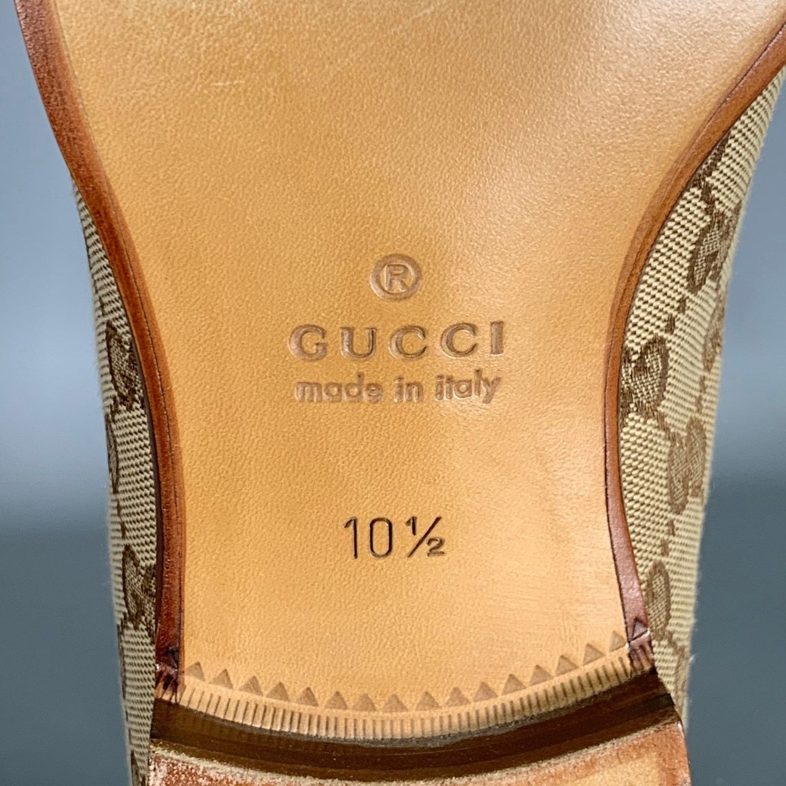 Gucci GUCCI Size 10.5 Brown Tan Monogram Canvas Loafers Size US 10.5 / EU 43-44 - 7 Thumbnail