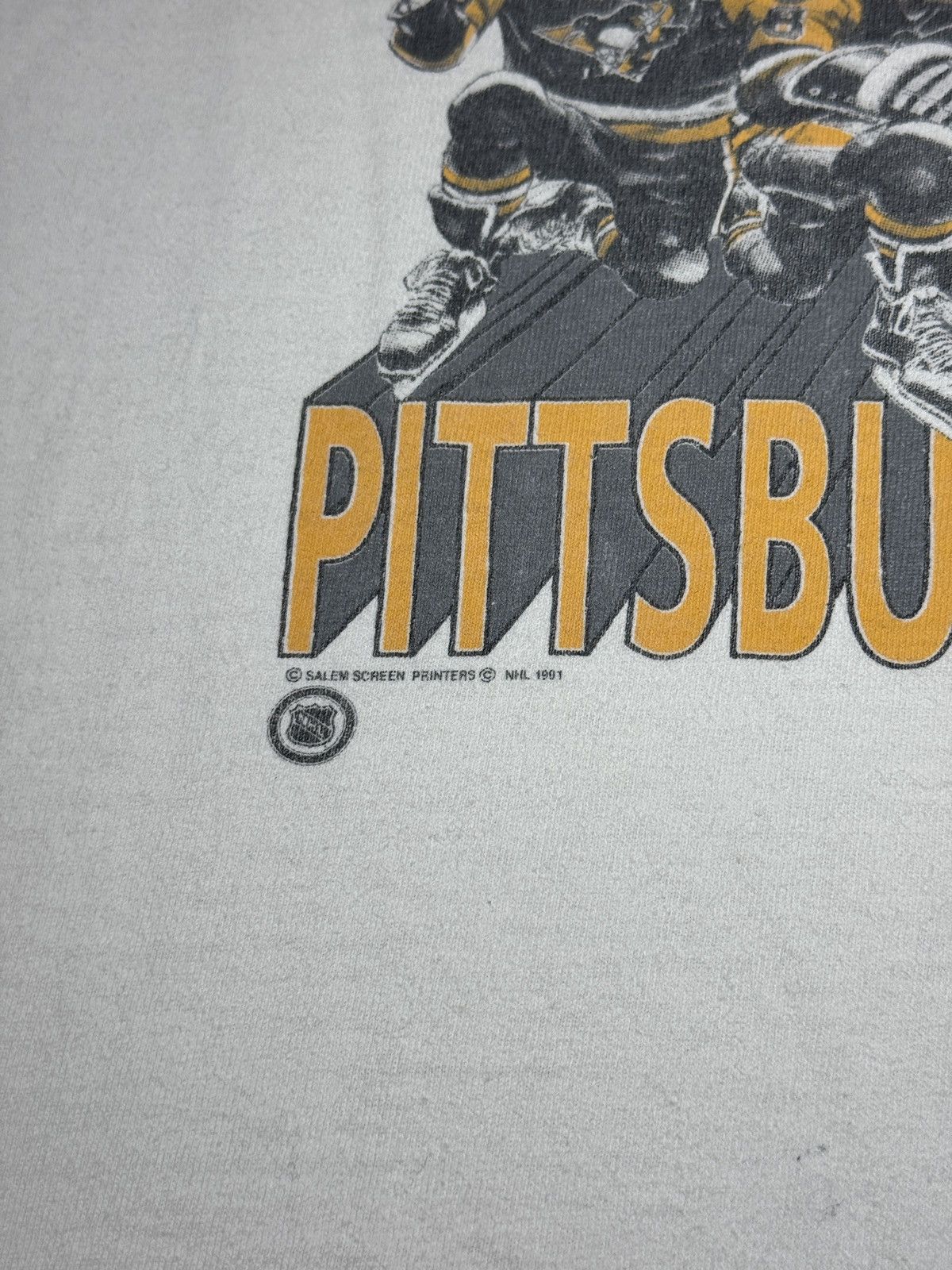 Salem Sportswear Vintage 90s Pittsburgh Penguins Champions Caricature Shirt Size US L / EU 52-54 / 3 - 3 Thumbnail