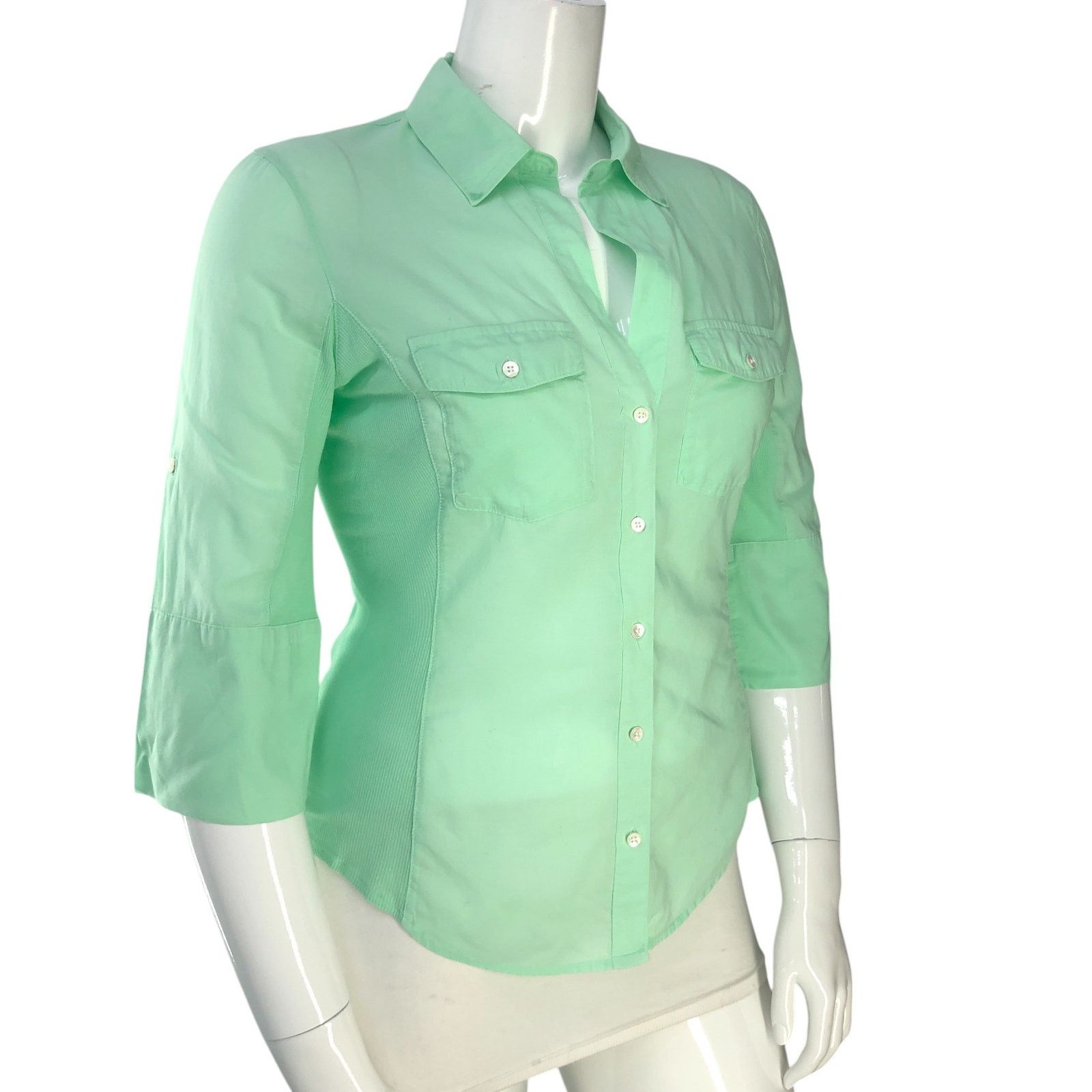 James Perse James Perse Size 3 US L Top 3/4 Sleeve Button Up *BLEMISH Size L / US 10 / IT 46 - 10 Thumbnail