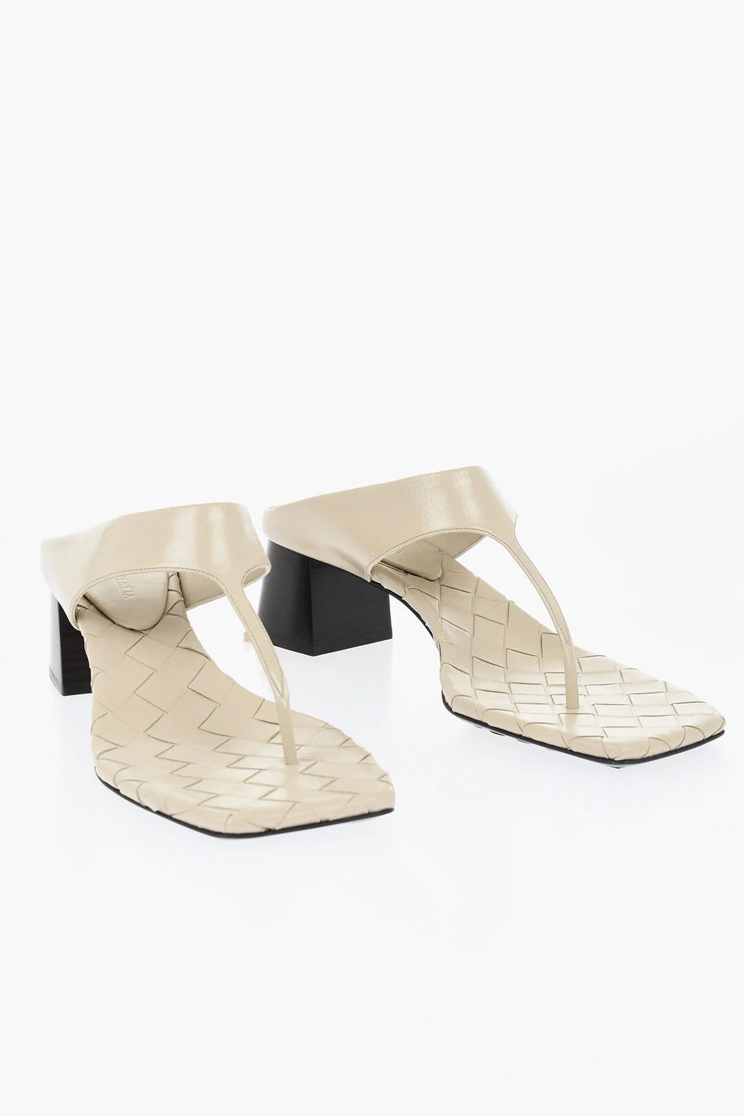 Bottega Veneta og1mm0426 Leather Thong Sandals in Beige Size US 10 / IT 40 - 3 Thumbnail