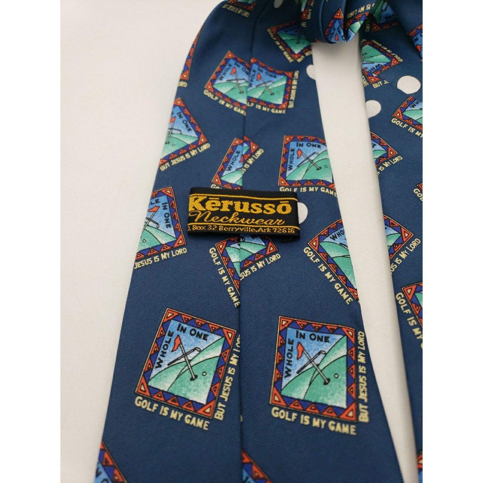 Other Kerusso Tie Golf Religious Jesus Polyester Blue Christian Size ONE SIZE - 9 Thumbnail
