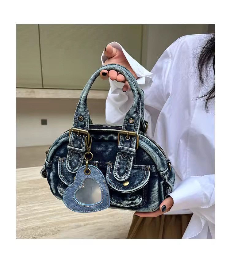 Vintage Designer Retro Vintage Style Y2k Jeans Denim Hand Bag Size ONE SIZE - 7 Thumbnail