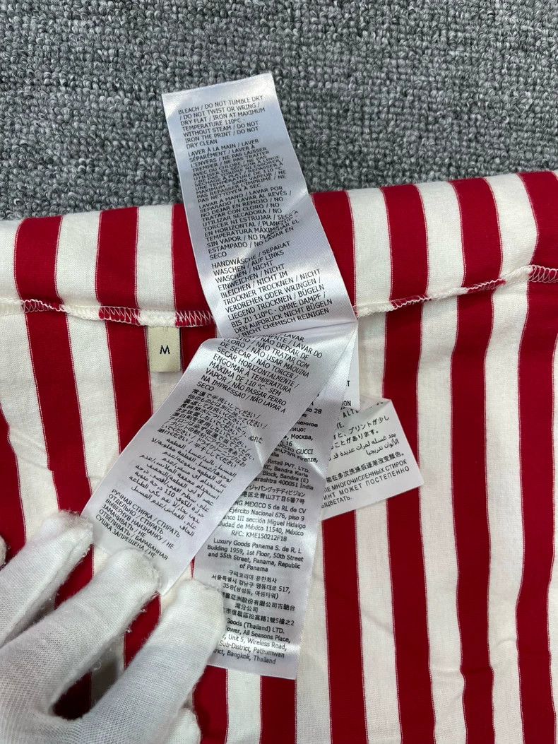 Gucci Gucci Red striped letter Logo printed striped short sleeve Size M / US 6-8 / IT 42-44 - 6 Thumbnail