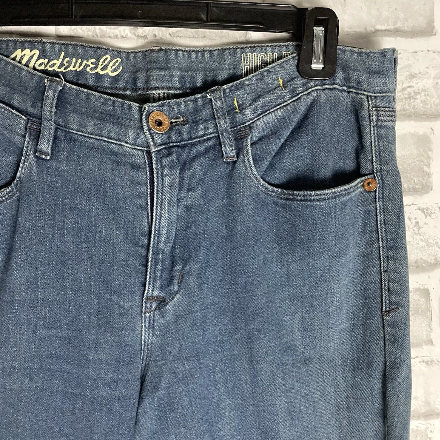 Madewell Madewell Jeans Womens 28x32 Blue High Riser Cotton Blend Size 28" / US 6 / IT 42 - 2 Thumbnail
