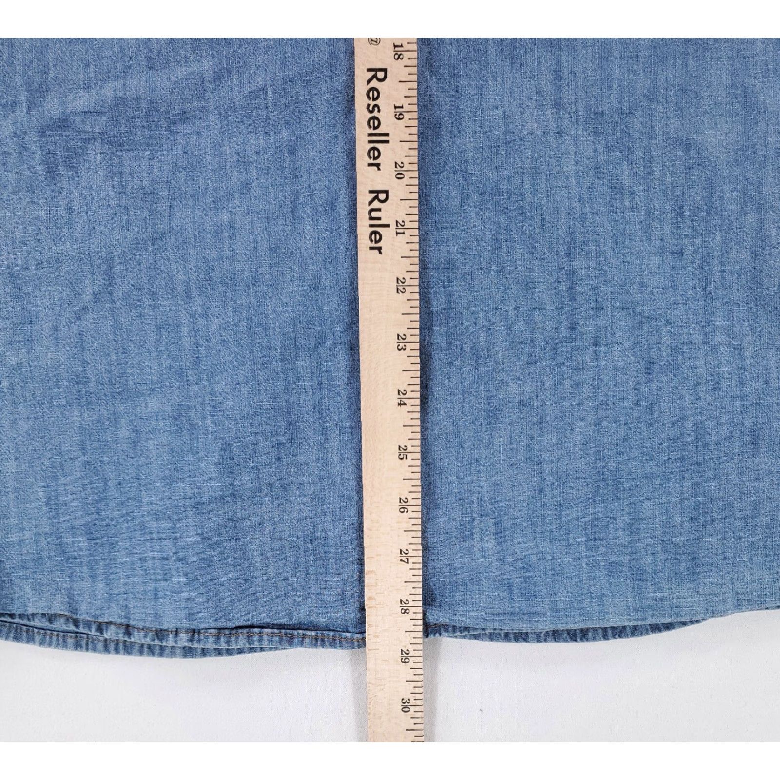Wrangler Wrangler Denim Chambray Pearl Snap Shirt Western Blue Long Sleeve Mens 3XL Size US XXL / EU 58 / 5 - 6 Thumbnail
