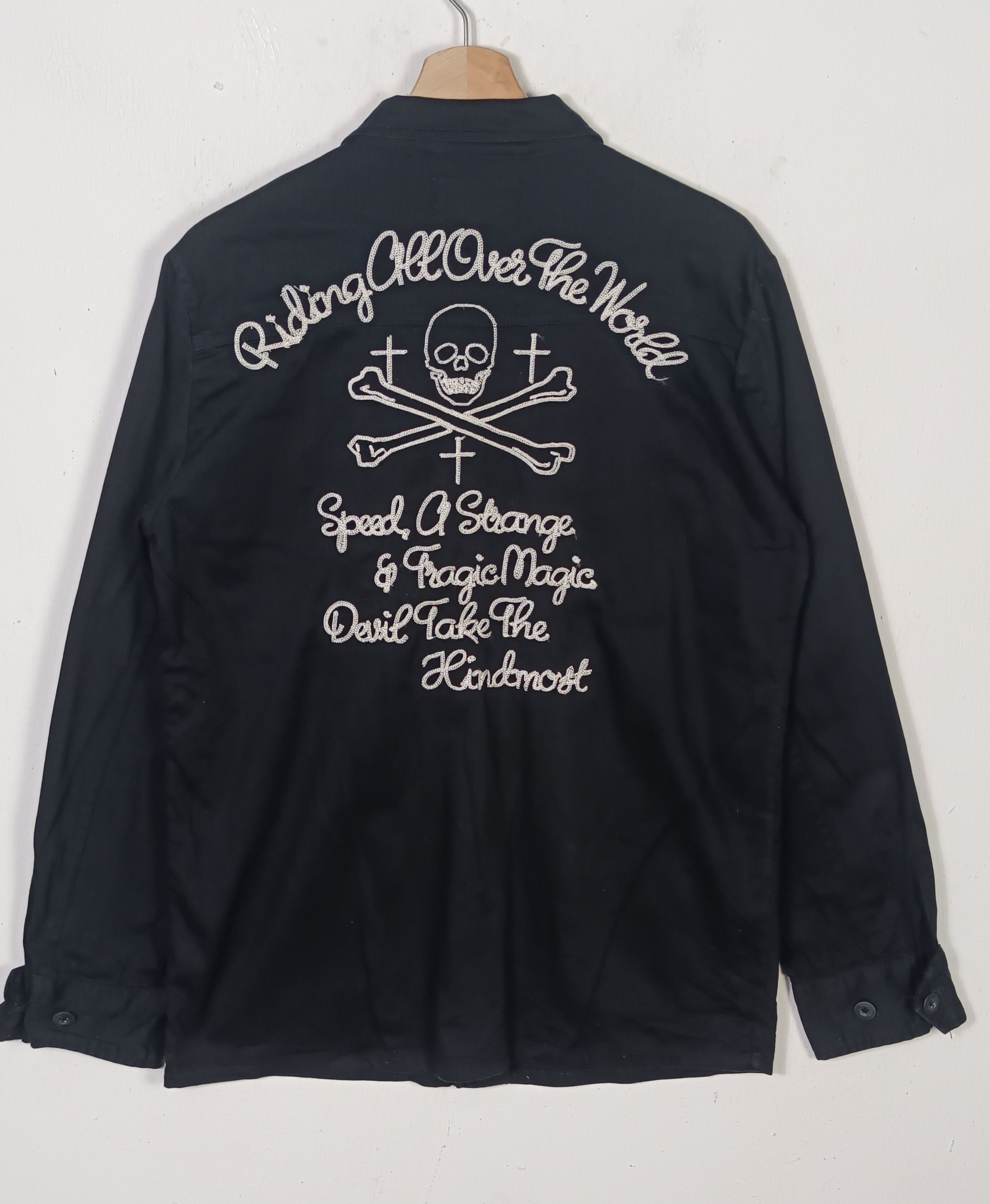 Japanese Brand Stooge & co Skull "Riding All OverThe World " Jacket Size US M / EU 48-50 / 2 - 2 Thumbnail