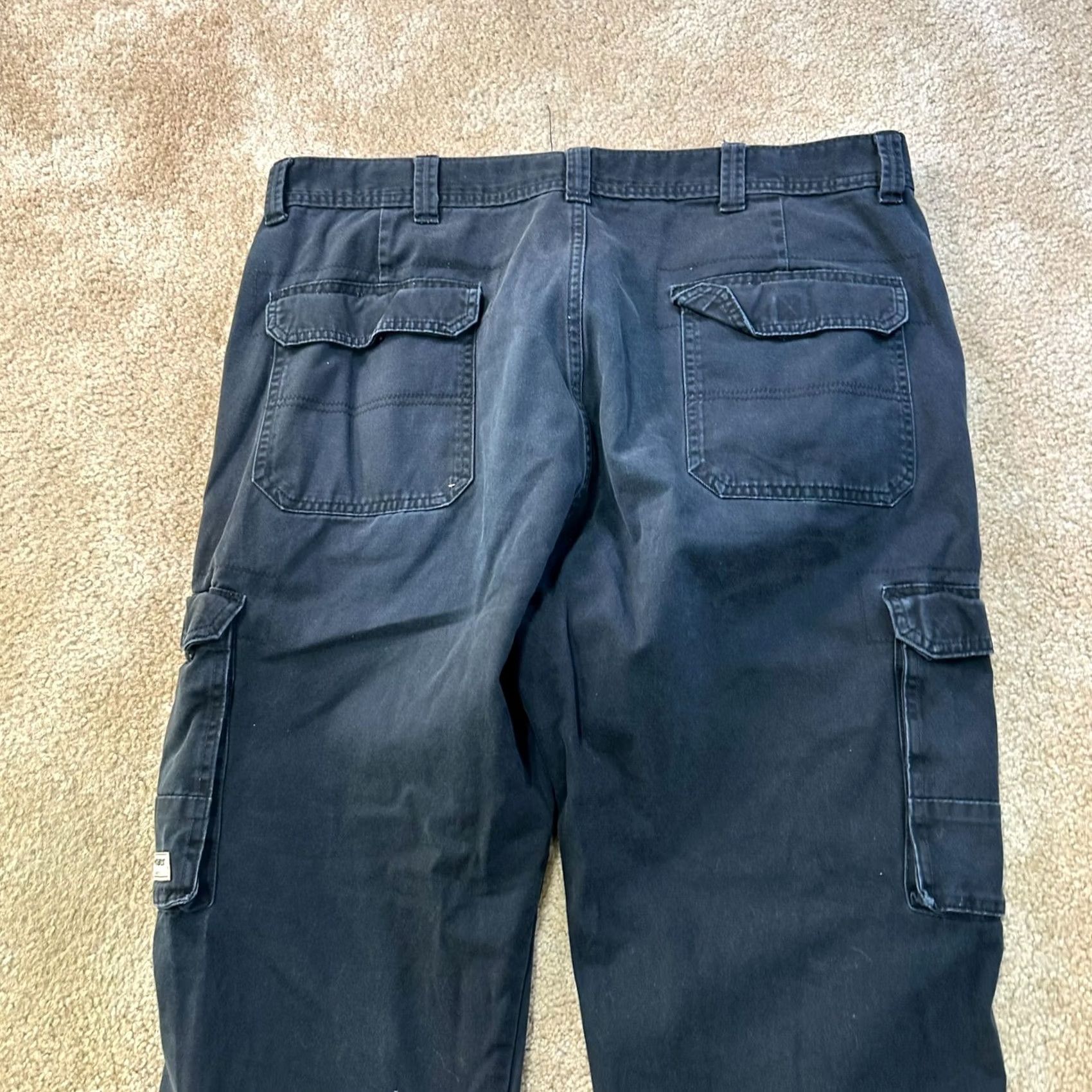 Wrangler Wrangler Pants Cargo 38x34 Men's Black Relaxed Fit 5-Pocket Straight Front Denim Cotton Blend Baggy Size US 38 / EU 54 - 5 Thumbnail