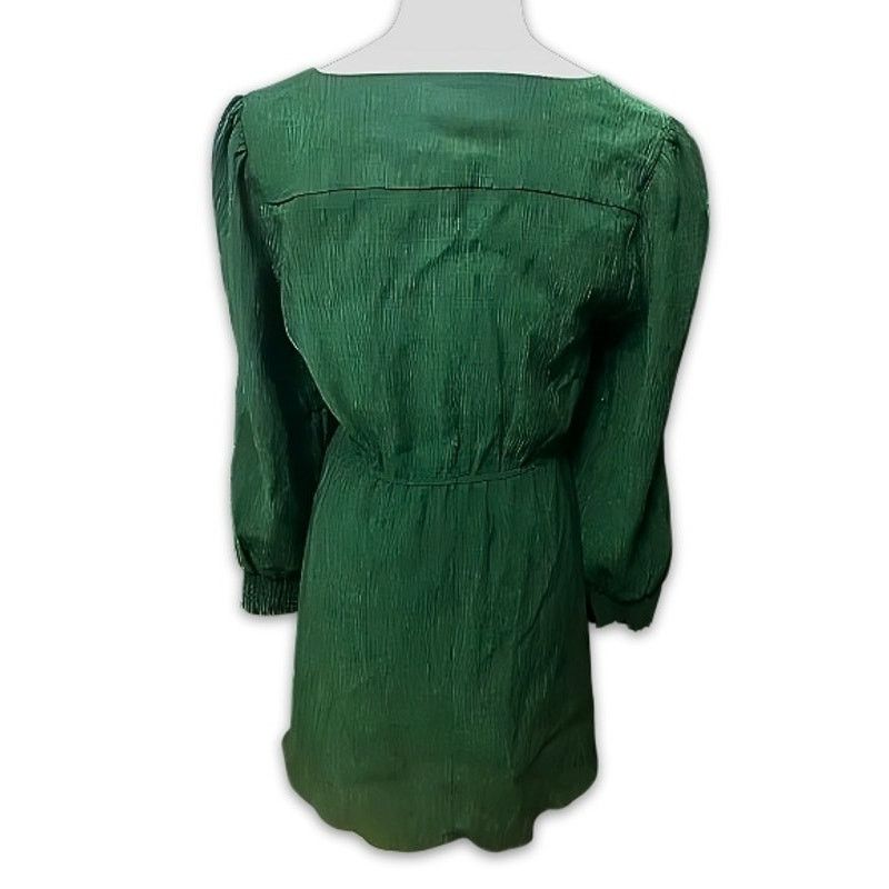 BB Dakota BB Dakota Mini Dress Textured Button Long Sleeve Green S Size S / US 4 / IT 40 - 5 Thumbnail