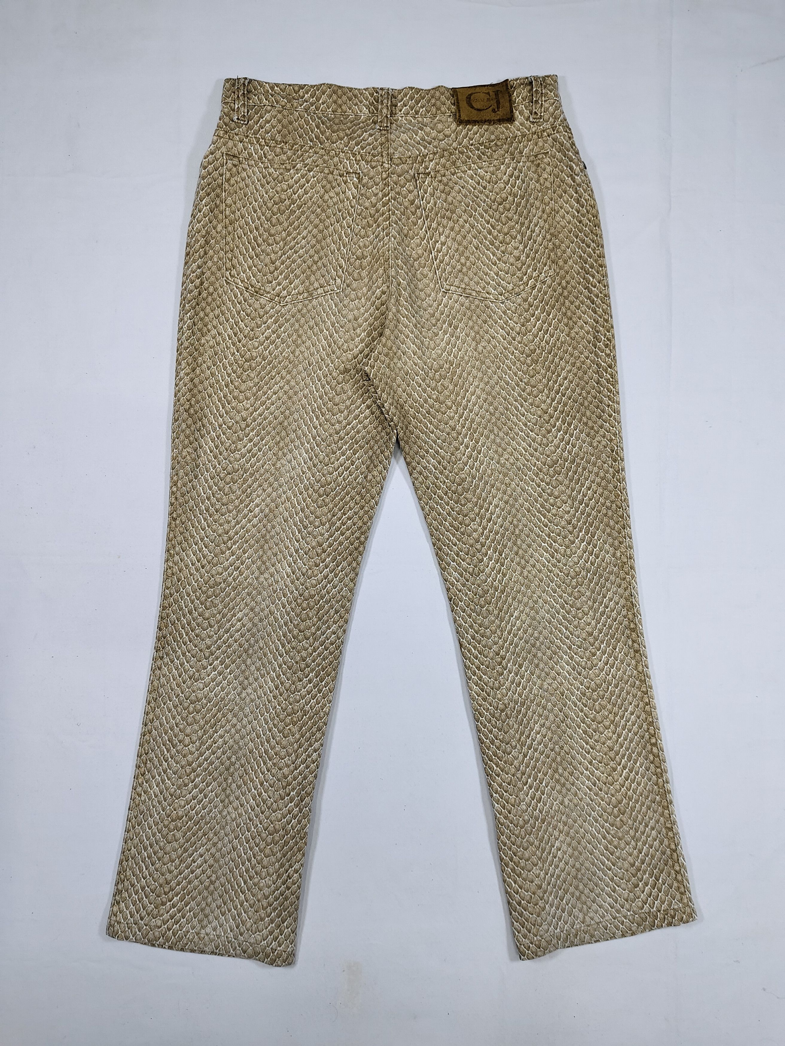 Roberto Cavalli 90s Cavalli Jeans- Python Skin Print Glam Rock Trousers Size 31" - 5 Thumbnail