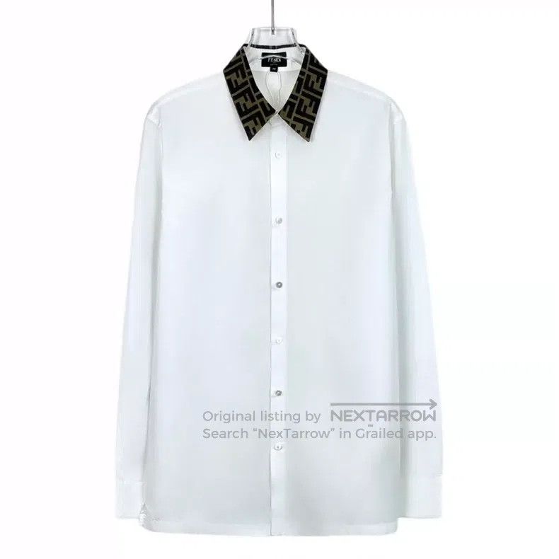 Fendi Fendi size 38 White Collar Monogram Cotton Lapel Single Bre Size US S / EU 44-46 / 1 - 1 Thumbnail