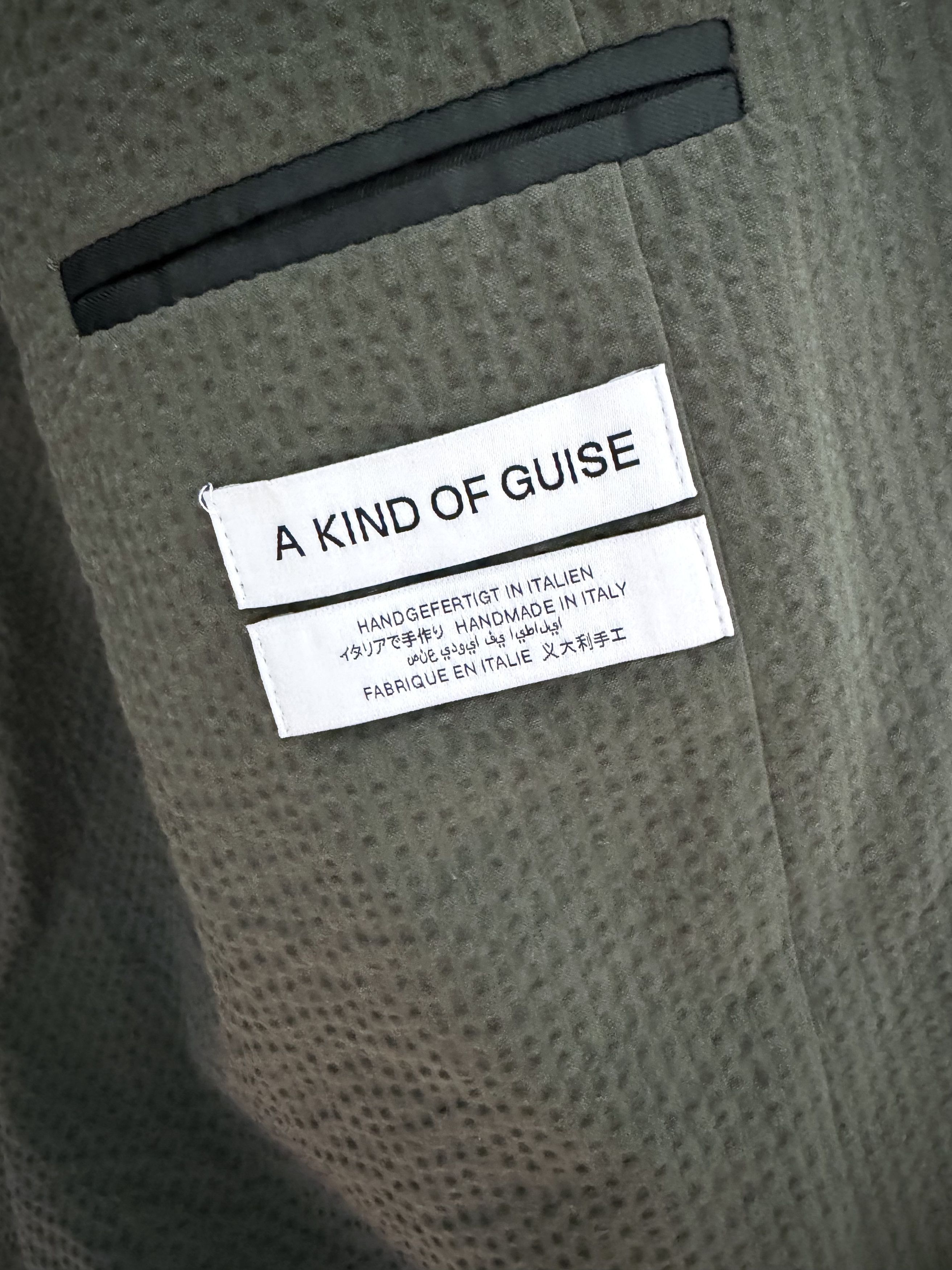 A Kind Of Guise Unstructured Blazer (Olive Seersucker) Size 50R - 6 Thumbnail