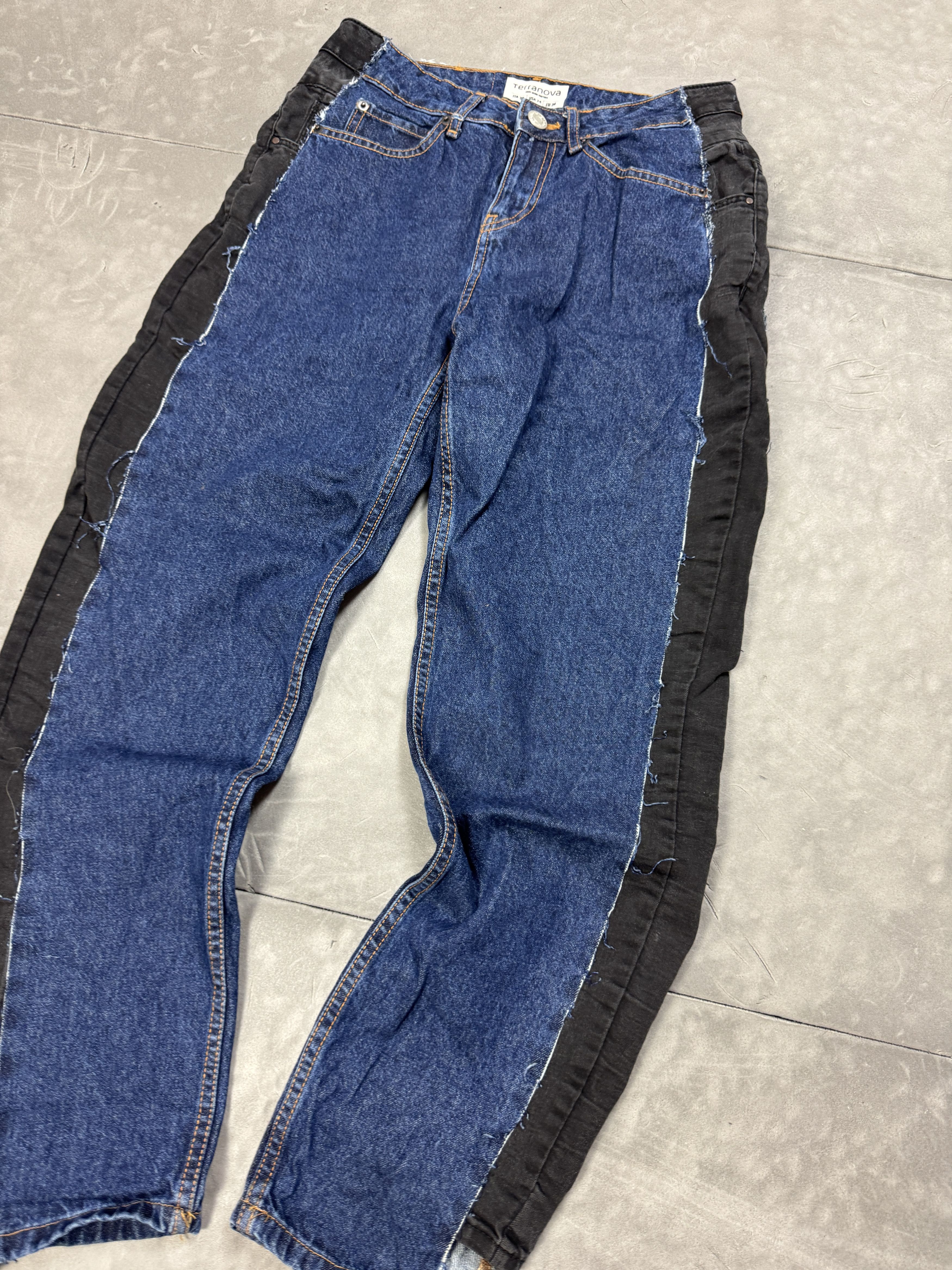 Vintage Custom 2-in-1 Distressed Washed Denim Jeans (S) y2k 90s Size 27" / US 4 / IT 40 - 5 Thumbnail
