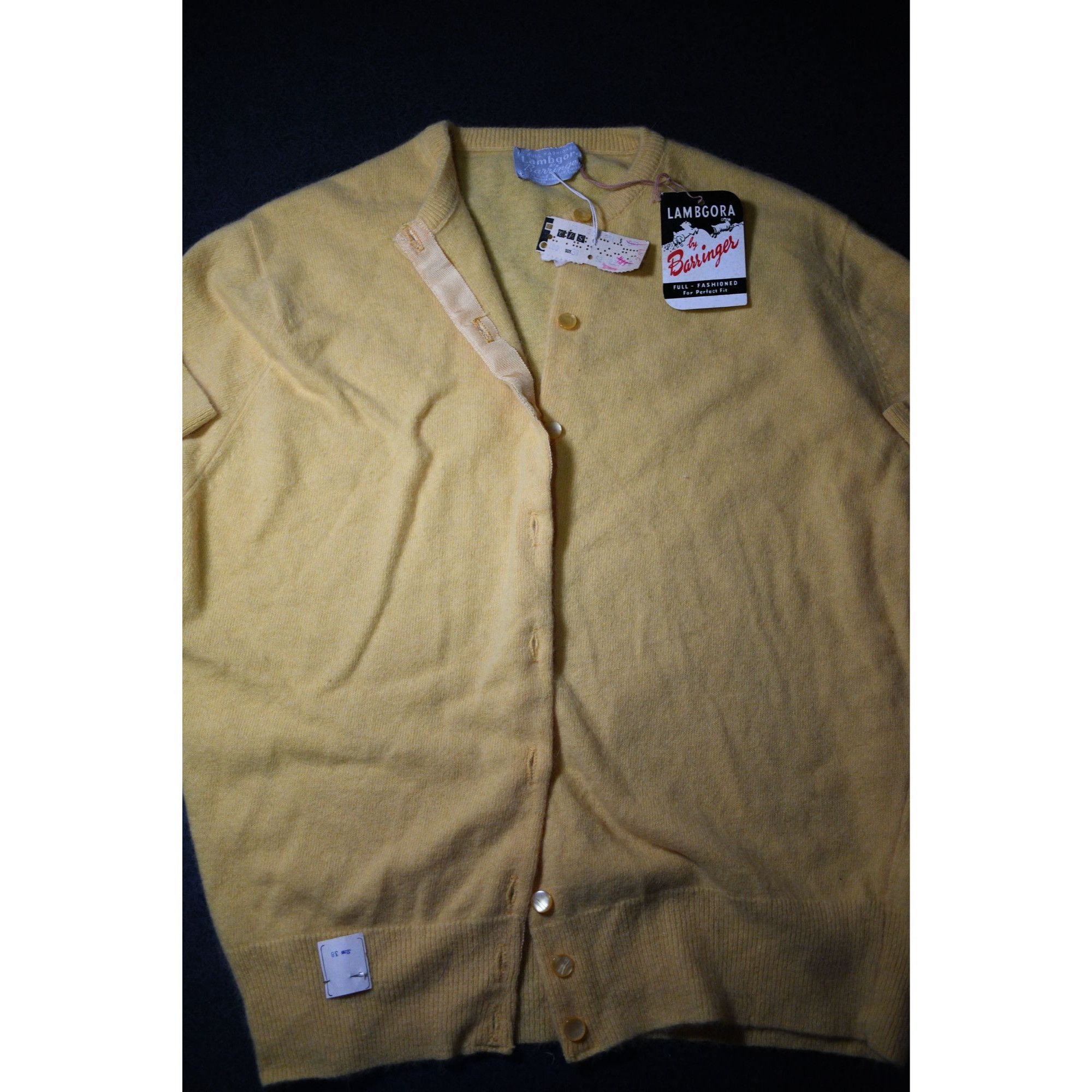 Other Vintage 1970's Lambgora By Barringer Yellow Cardigan Sweater Size S / US 4 / IT 40 - 6 Thumbnail
