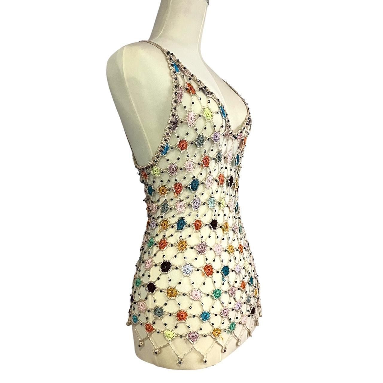 Other Multi-Color Crochet flower Mesh Tank Top Size S / US 4 / IT 40 - 2 Thumbnail