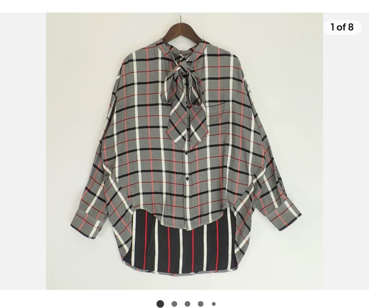 Image of Balenciaga Check Shirt in Plaid/Black/White, Women's (Size XS)