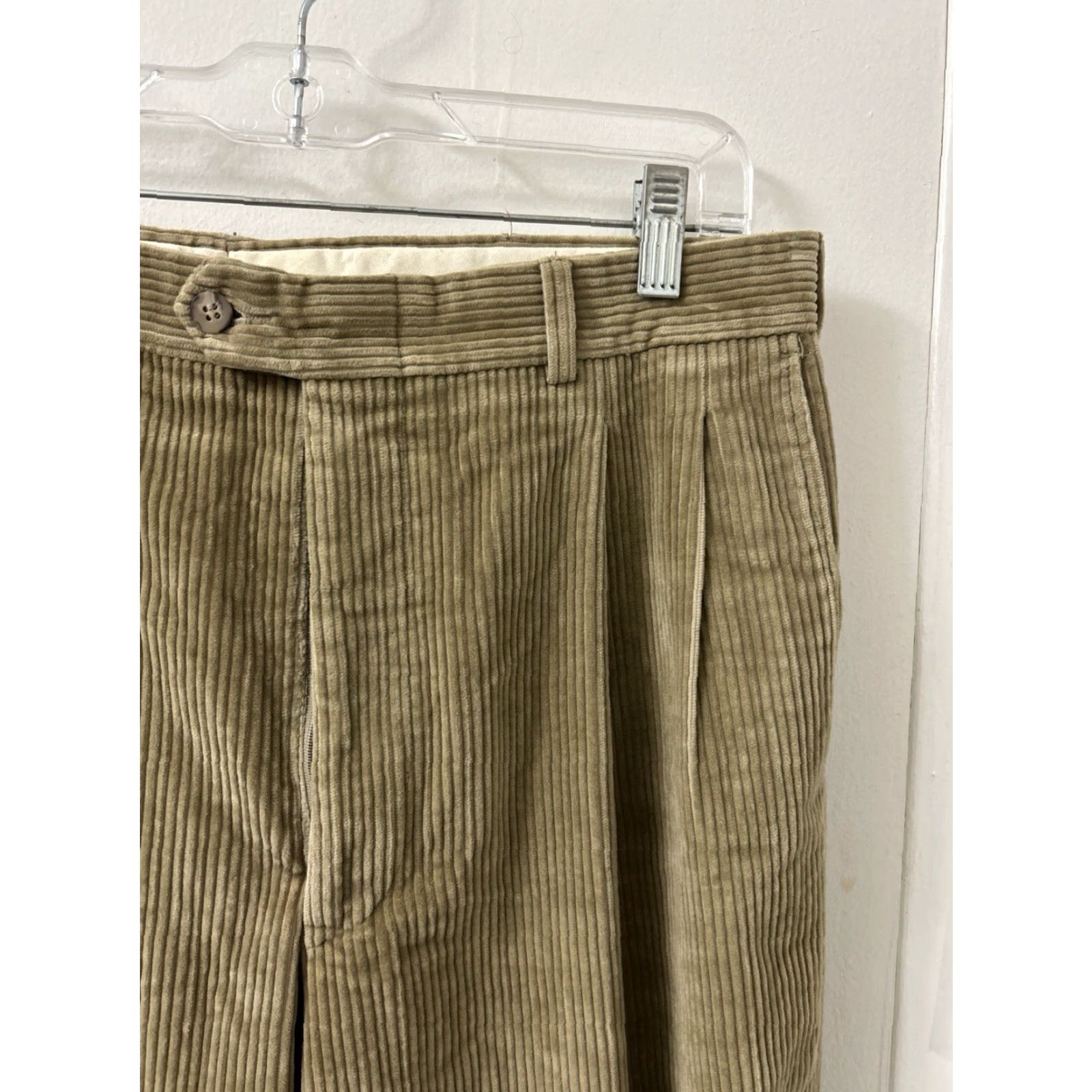 Vintage VINTAGE John Alexander Corduroy Pants Mens 33x30 Brown Pleated Cuffed Trousers Size US 33 - 4 Thumbnail