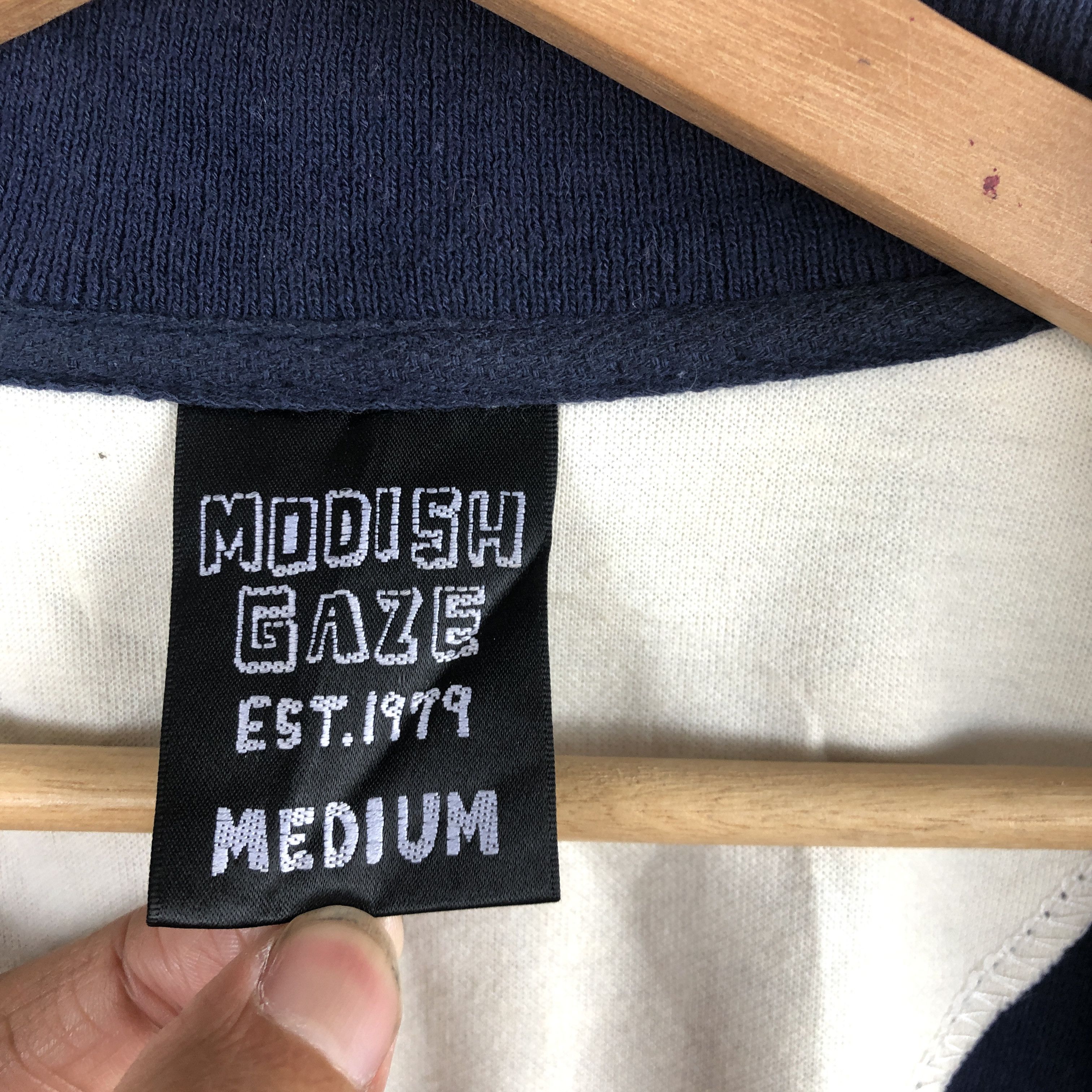 Japanese Brand × Vintage Vintage Modish Gaze Varsity Sweater Japanese Sweatshirt Size XS / US 0-2 / IT 36-38 - 8 Thumbnail