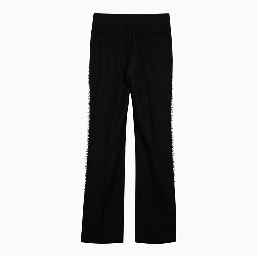 Dries Van Noten o1d2blof0824 Wool Trousers in Black Size 26" / US 2 / IT 38 - 2 Thumbnail