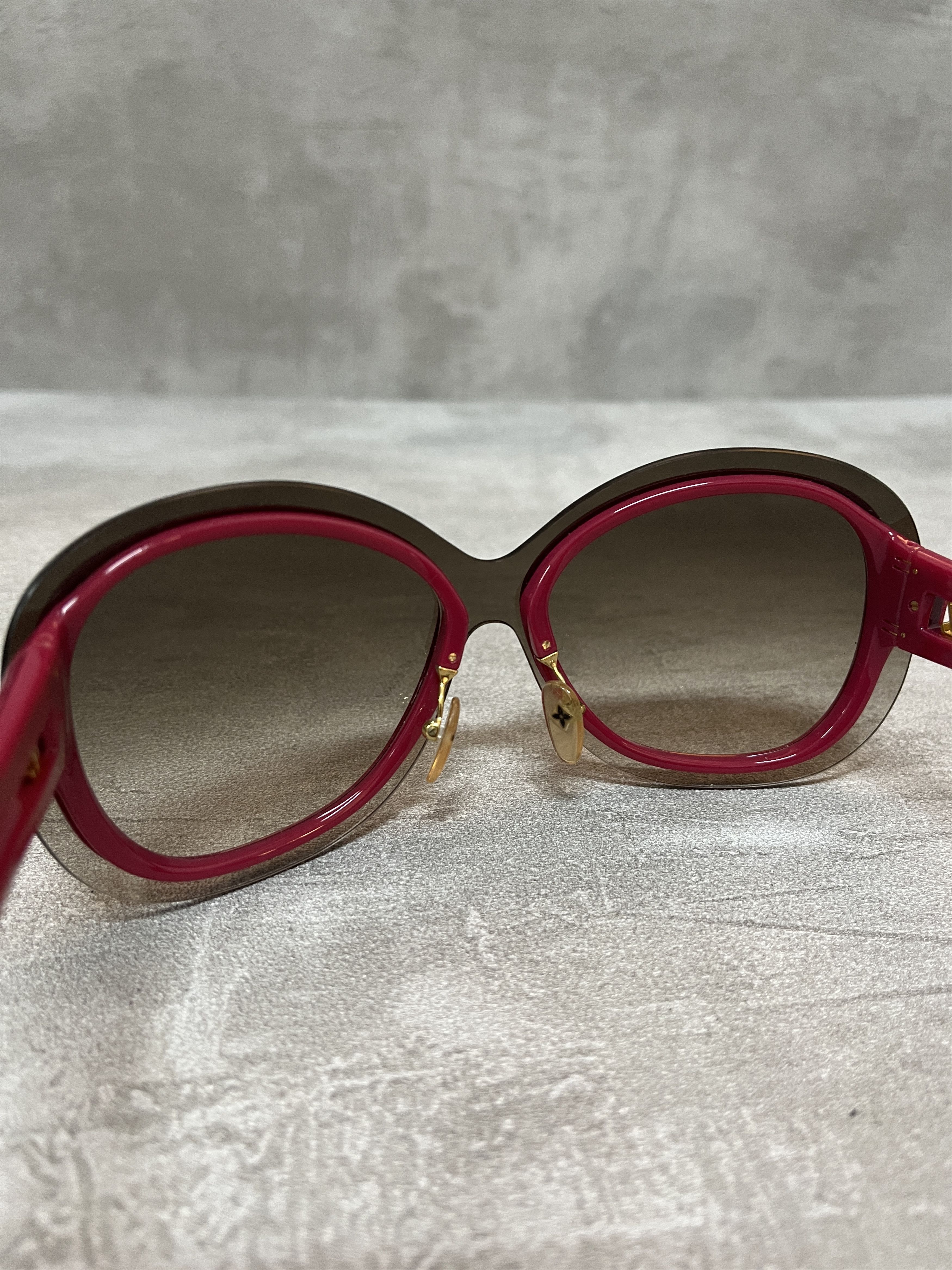 Louis Vuitton Burgundy Glasses With Gold Logo Details And Shaded Lens Size ONE SIZE - 6 Thumbnail
