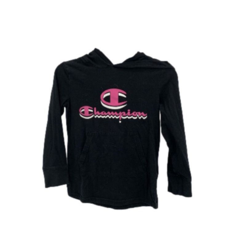 Champion Y2K Streetwear Black Champion Hoodie Pink Logo Pullover M Size S / US 4 / IT 40 - 3 Thumbnail