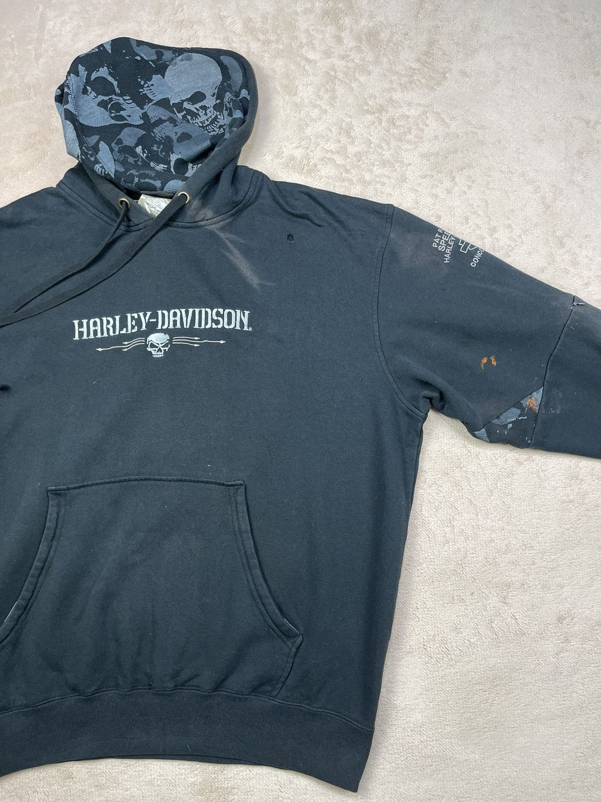 Harley Davidson Vintage HARLEY DAVIDSON Thrash Centre Skull Logo Pull Over Size US L / EU 52-54 / 3 - 2 Thumbnail