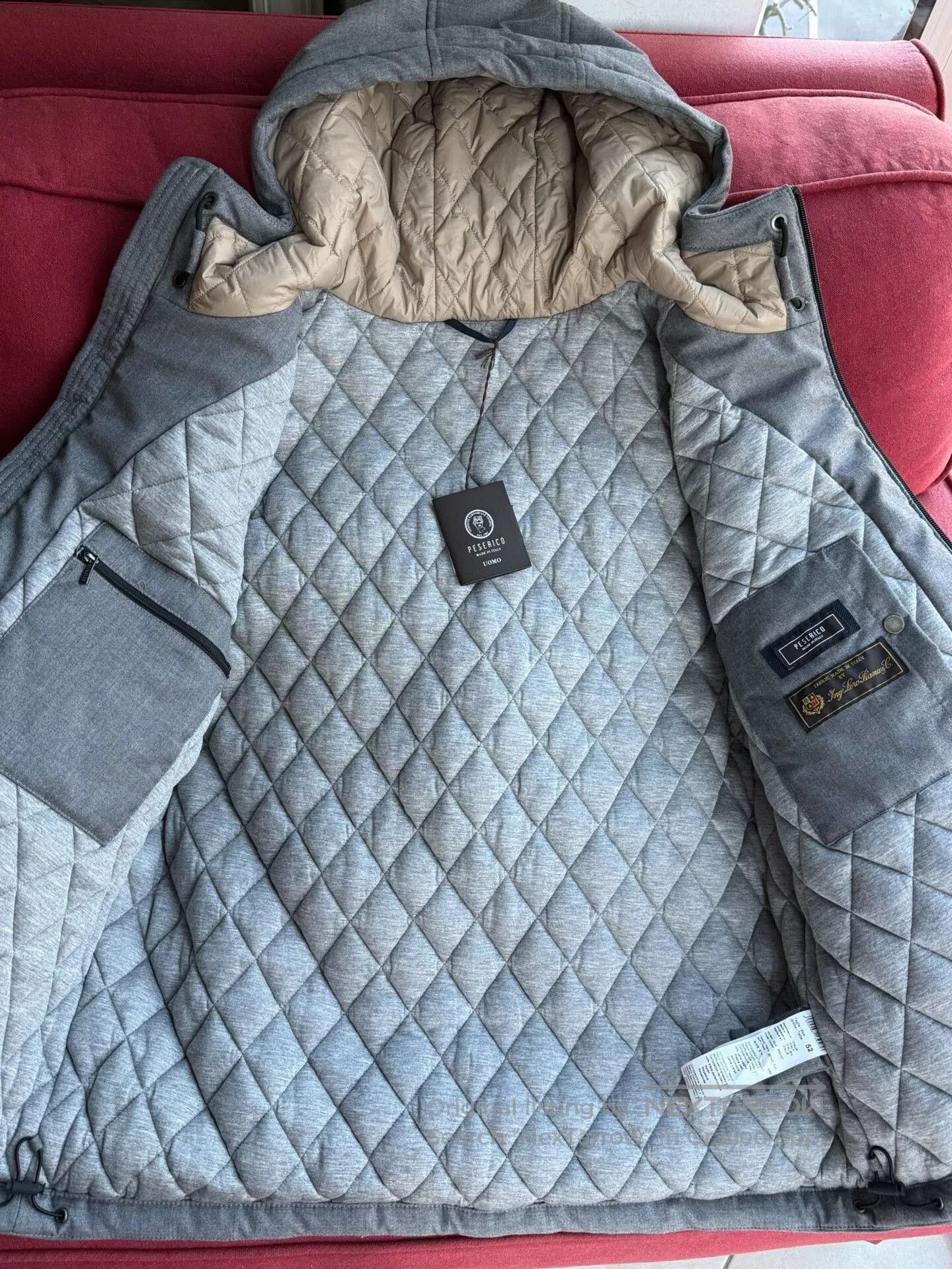Peserico gray wool parka coat with hood. Size US L / EU 52-54 / 3 - 4 Thumbnail