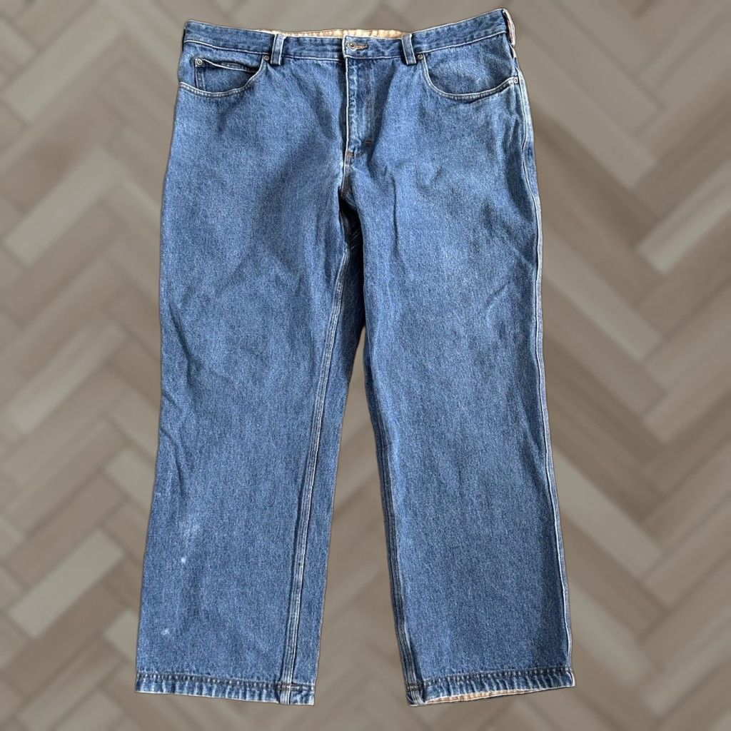 Vintage Duluth Jeans Mens Regular Denim Blue 42x30 Straight High Rise 5-Pocket Logo Zip Button Cotton Machine Washable Easy Care Vintage No (Adults) Size US 42 / EU 58 - 1 Thumbnail
