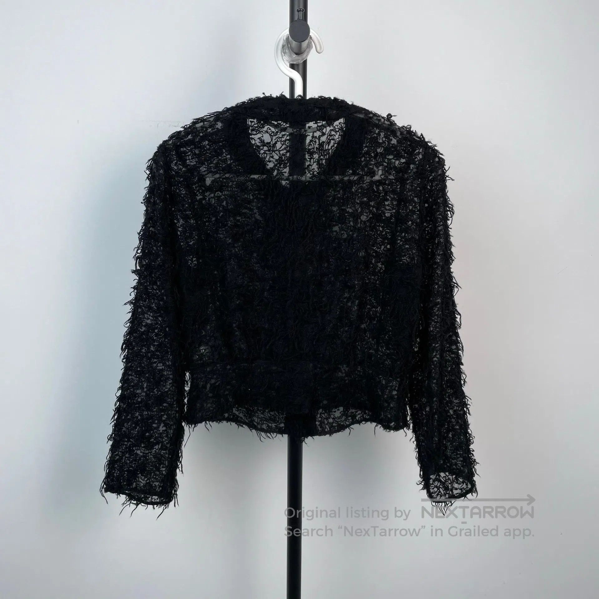 Chanel Chanel Black Lace Diamond Button Thin Coat| Size XXS / US 00 / IT 34 - 2 Thumbnail