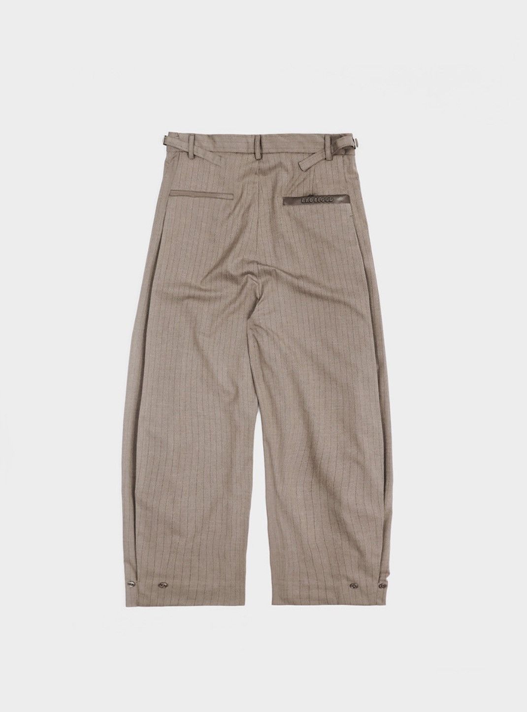 Japanese Brand BADBLOOD 101 Curved Slacks - Brown/Striped Size US 32 / EU 48 - 2 Thumbnail
