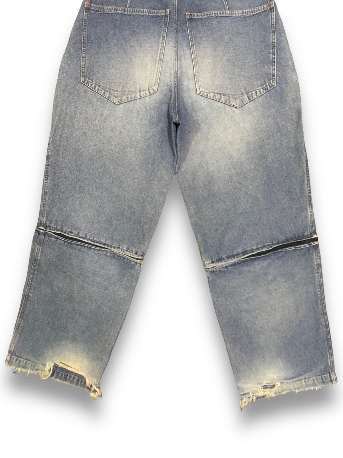 JNCO Vintage Soul USA Blue Washed Baggy Distressed Jorts Jeans Size US 31 - 12 Thumbnail