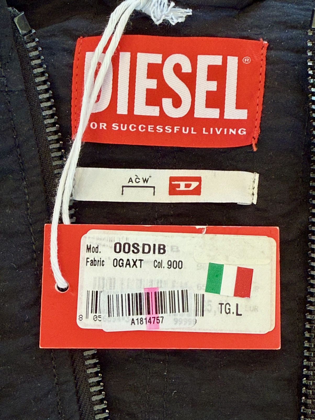 A-COLD-WALL* × Diesel NEW Archive RARE Diesel X ACW Black Quilted Hooded Jacket L Size US L / EU 52-54 / 3 - 20 Thumbnail