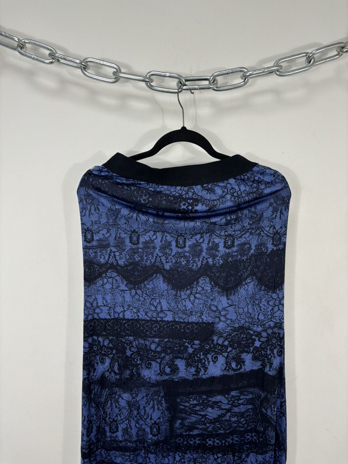 Diesel Diesel Women’s NEW Blue/Black Lace-Print Viscose Maxi Skirt Size 32" / US 10 / IT 46 - 10 Thumbnail