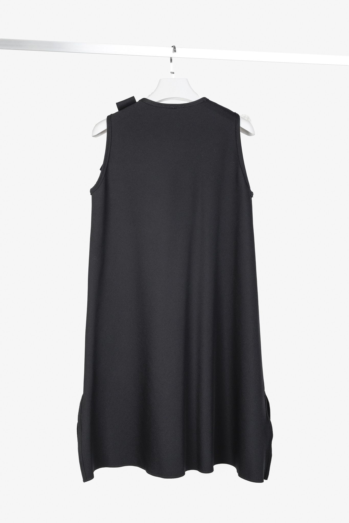 Marie Saint Pierre Marie Saint Pierre Black Neoprene Bow Mini Dress Size L / US 10 / IT 46 - 2 Thumbnail