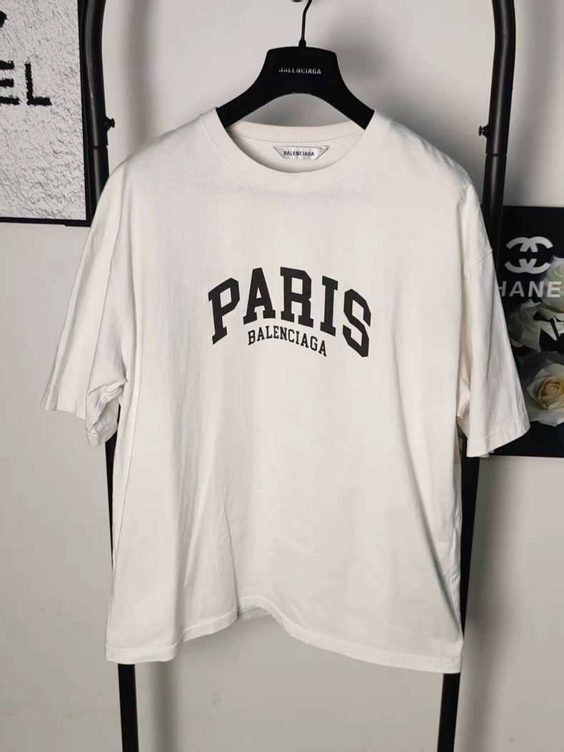 Balenciaga Balenciaga Paris Logo Short Sleeve Tee - dmc Size US L / EU 52-54 / 3 - 1 Thumbnail