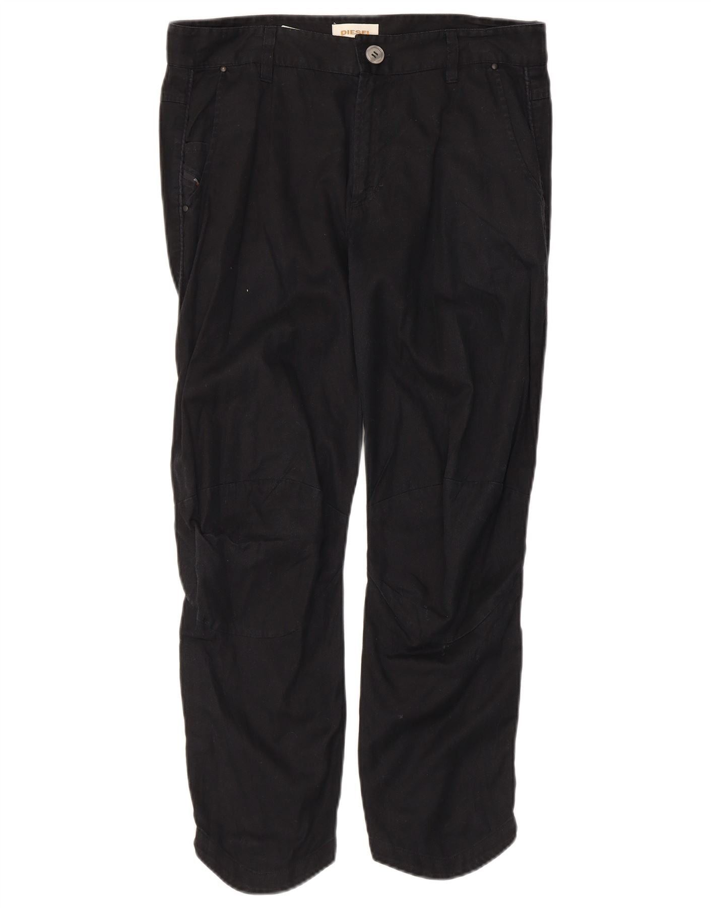 Diesel Womens Cropped Trousers W32 L25 Black Cotton Size 24" / US 00 / IT 34 - 1 Thumbnail