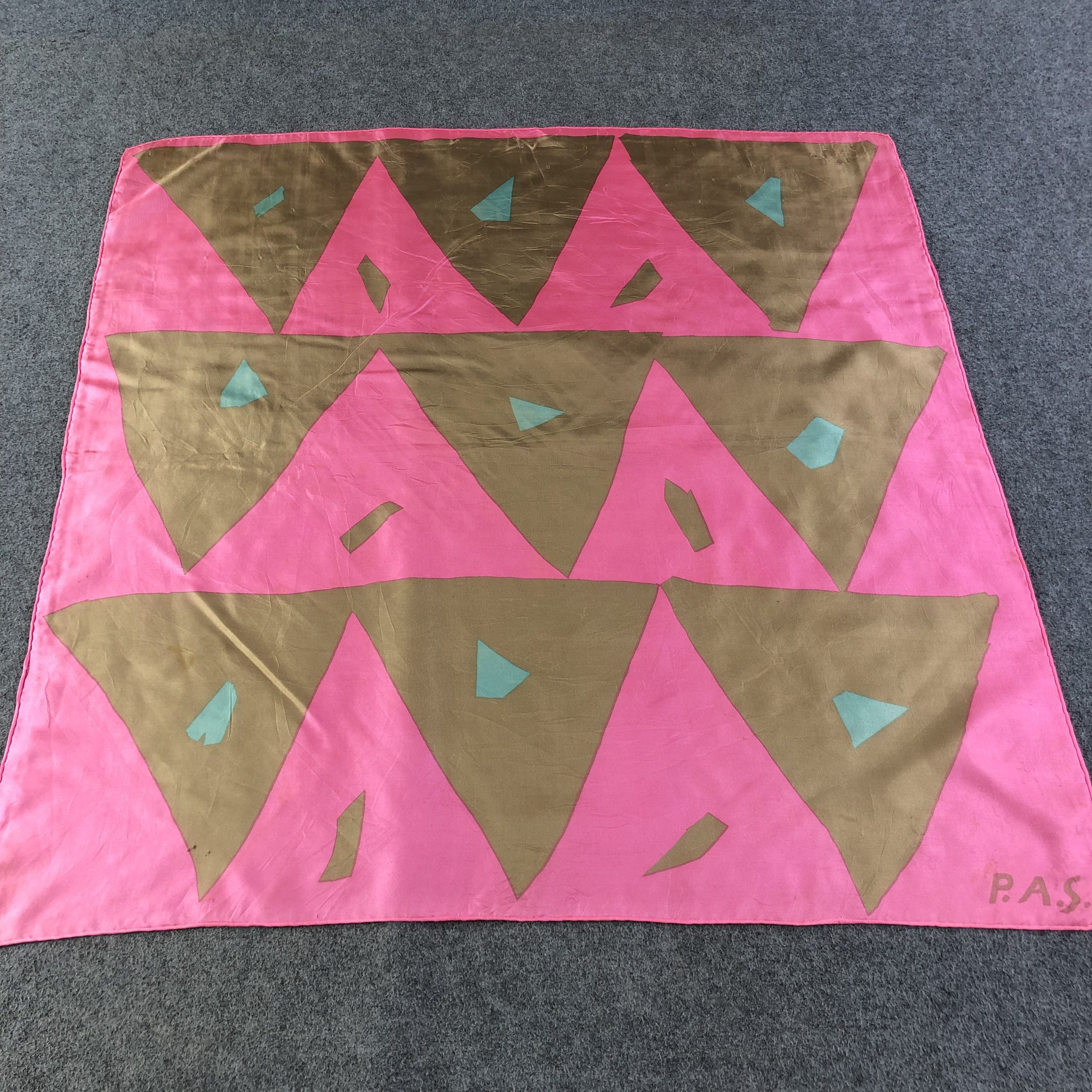 Japanese Brand P.A.S Abstract Hand Rolled Silk Scarf M759 Size ONE SIZE - 1 Thumbnail