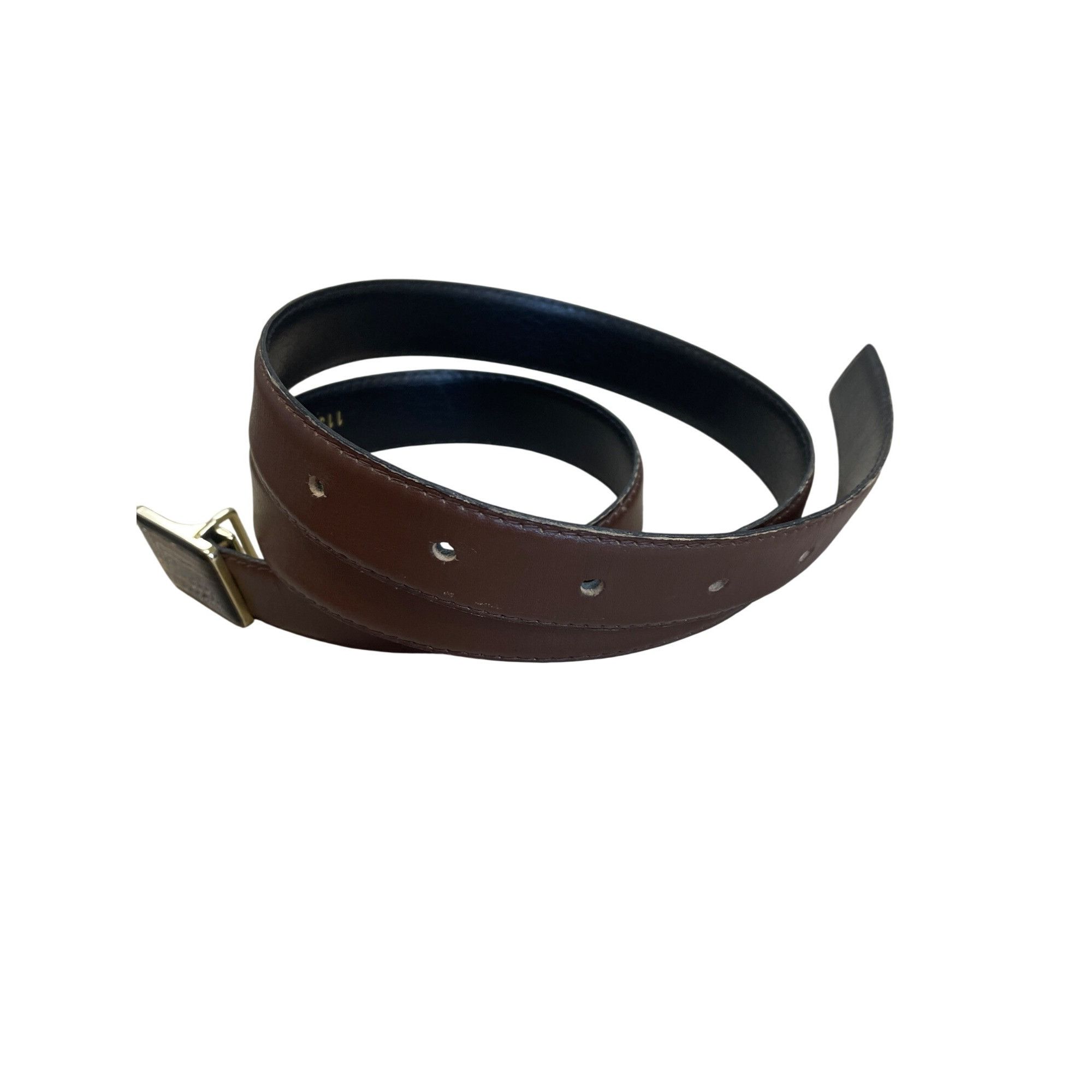 Pierre Cardin Pierre Cardin Mens Brown Leather Dress Belt 115 Gold Buckle Size ONE SIZE - 3 Thumbnail