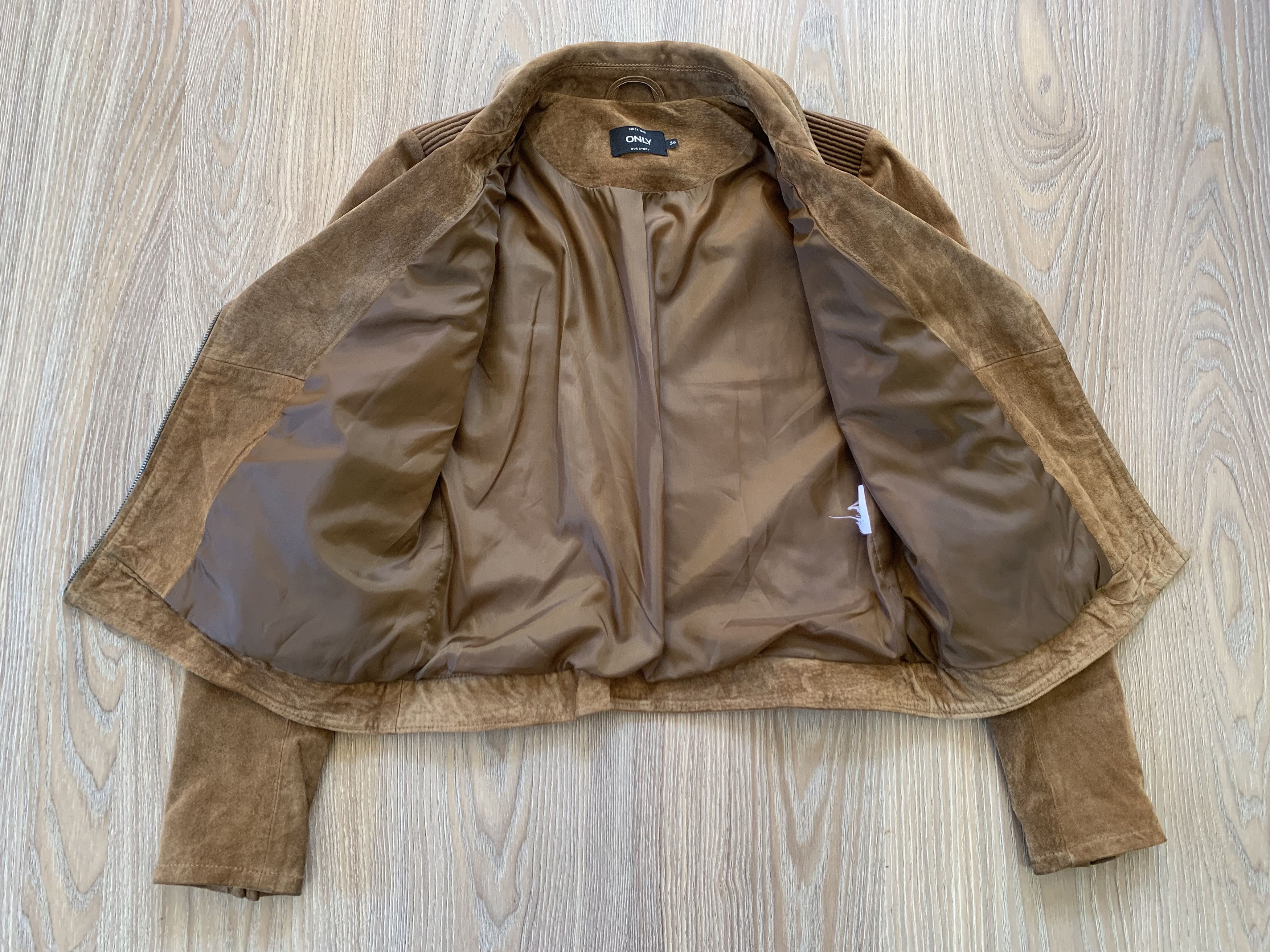 Other Only Suede Brown Leather Biker Jacket Size S / US 4 / IT 40 - 6 Thumbnail